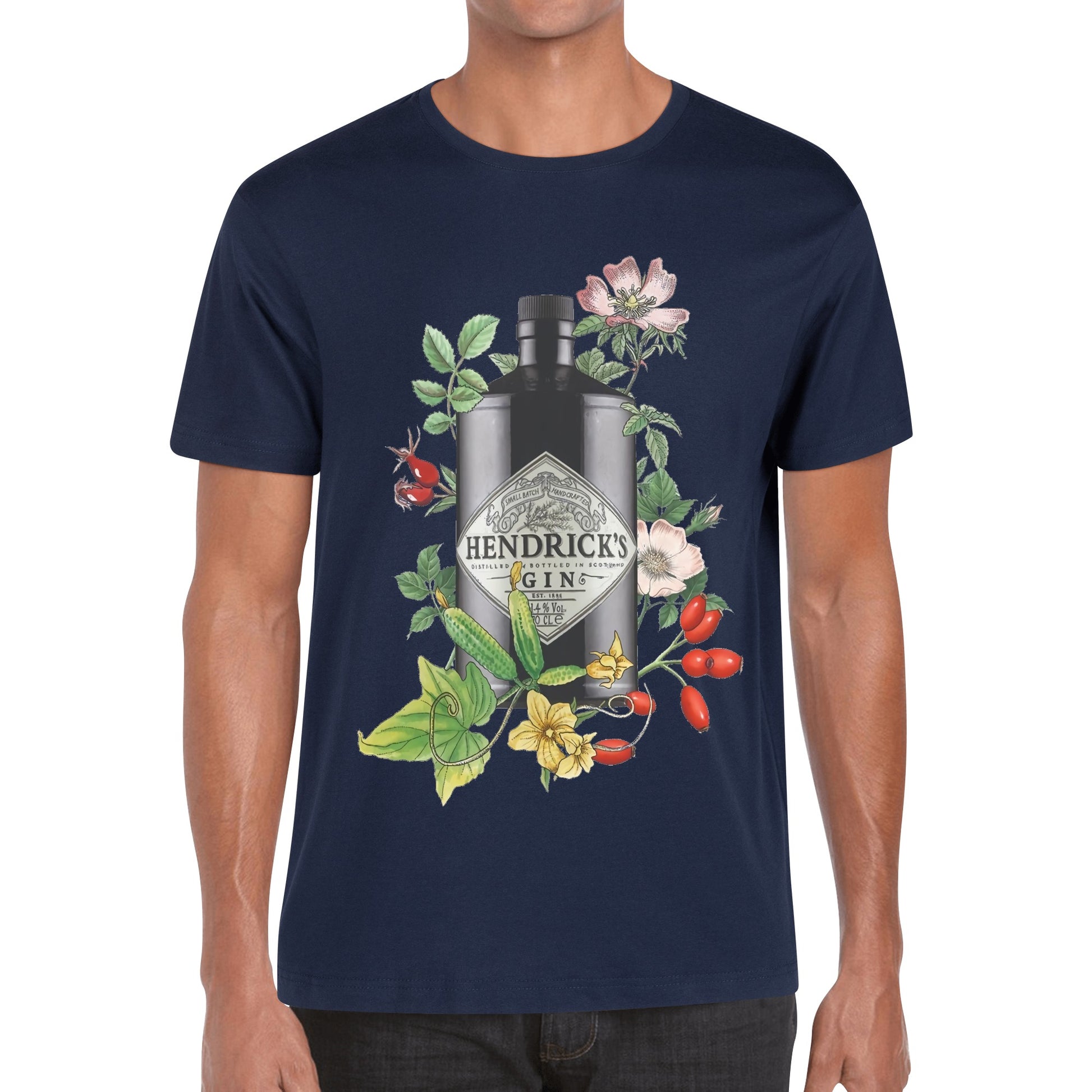 T-Shirt Gin Hendricks floral art DrinkandArt