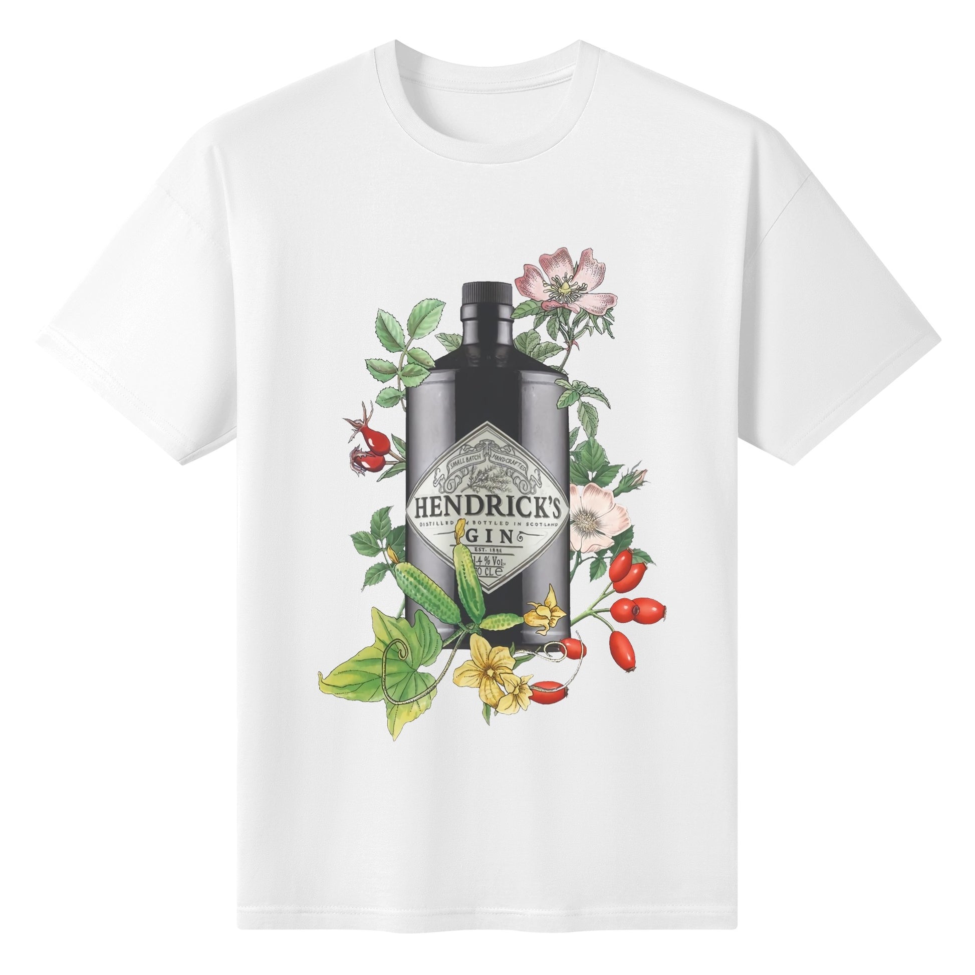 T-Shirt Gin Hendricks floral art DrinkandArt