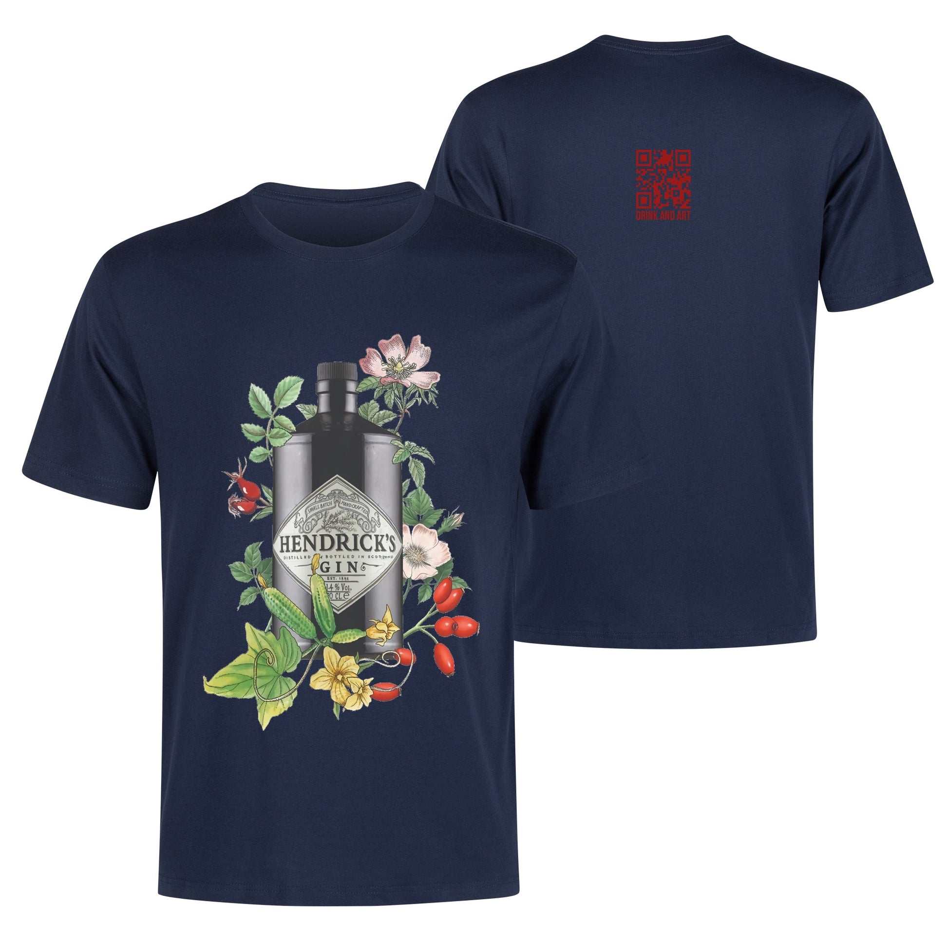 T-Shirt Gin Hendricks floral art DrinkandArt