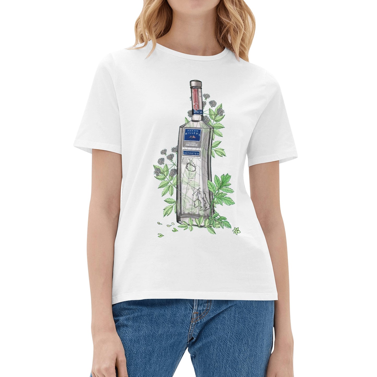 T-Shirt Gin Martin Millers floral art DrinkandArt