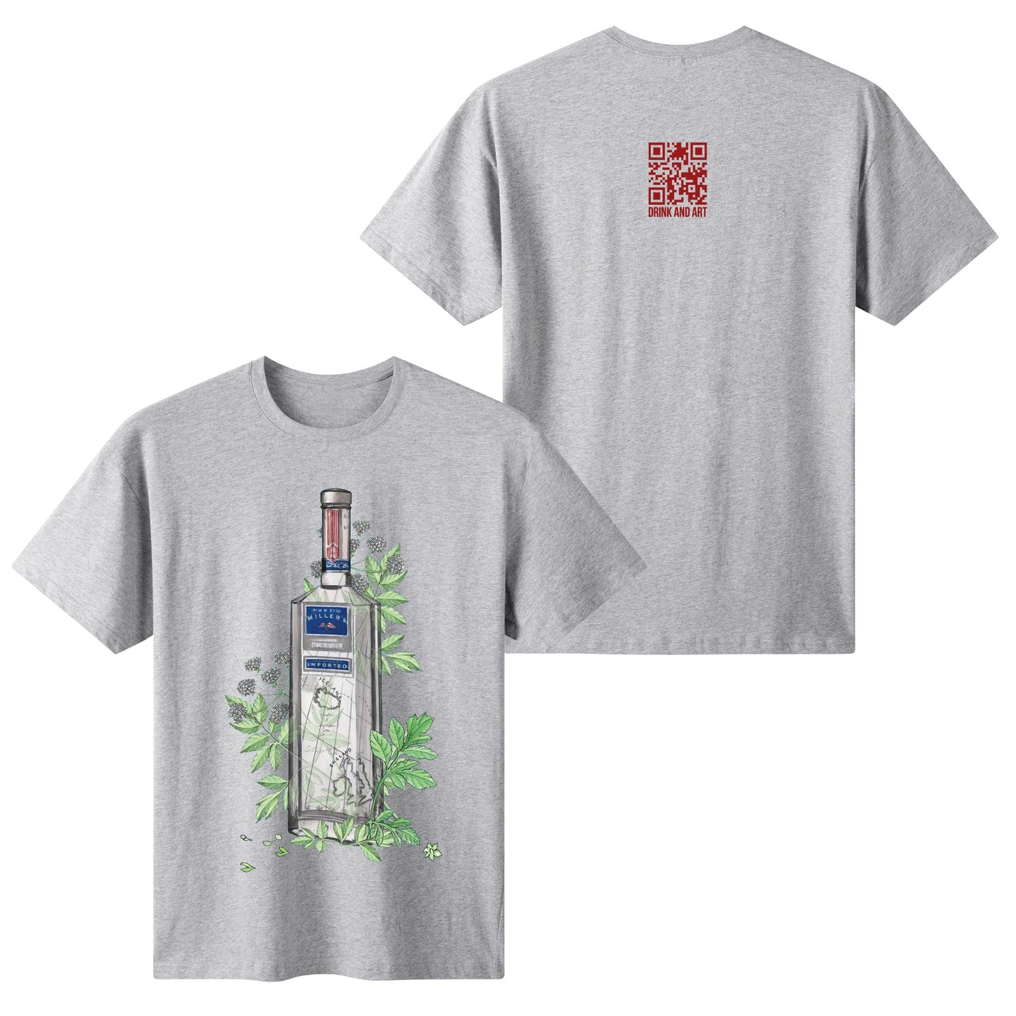 T-Shirt Gin Martin Millers floral art DrinkandArt