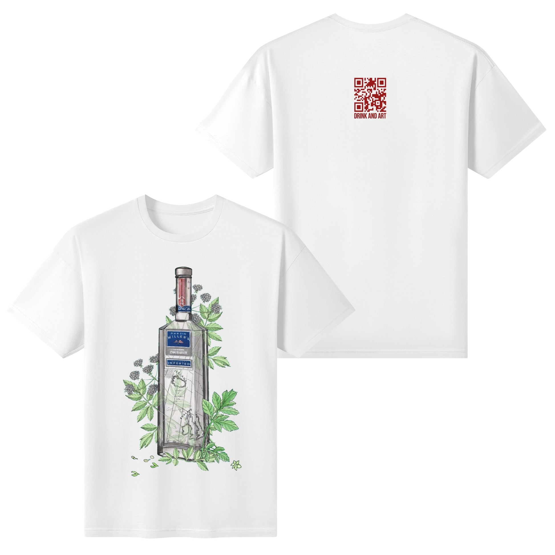 T-Shirt Gin Martin Millers floral art DrinkandArt