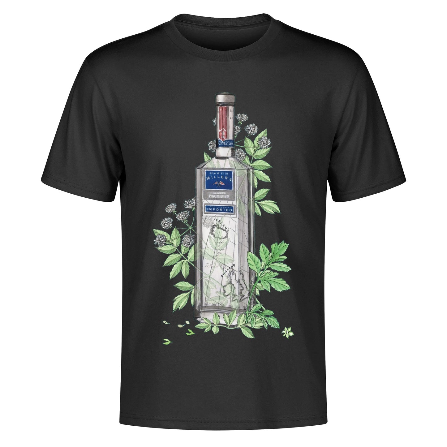 T-Shirt Gin Martin Millers floral art DrinkandArt