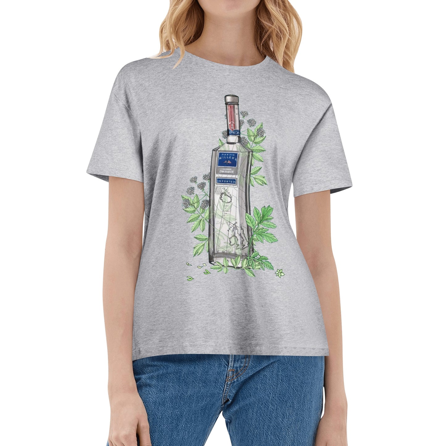 T-Shirt Gin Martin Millers floral art DrinkandArt