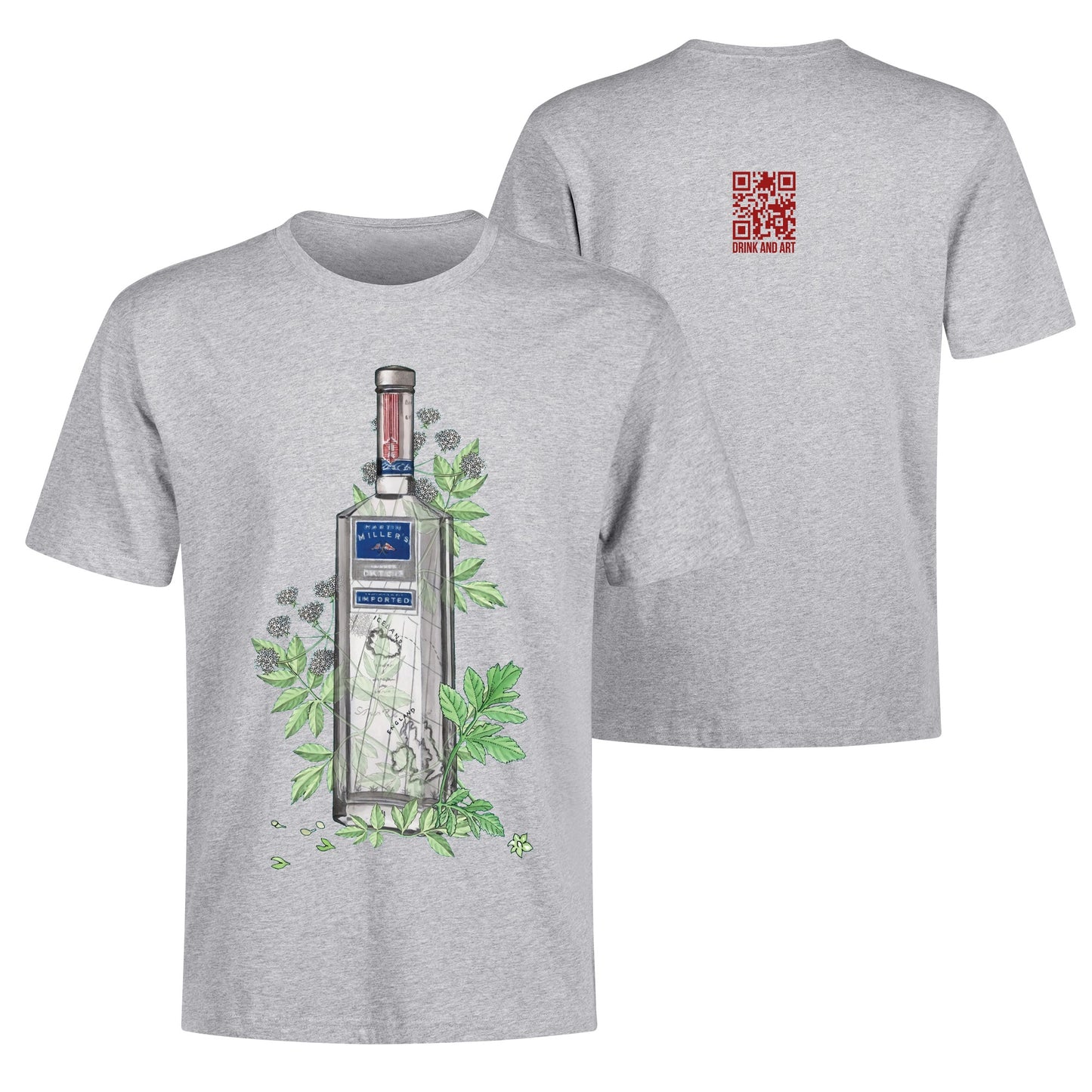 T-Shirt Gin Martin Millers floral art DrinkandArt