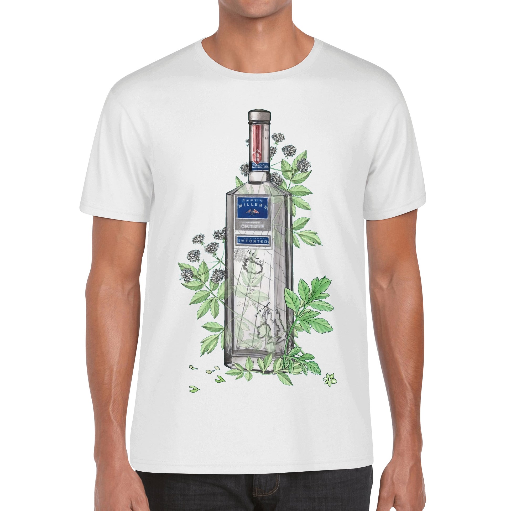 T-Shirt Gin Martin Millers floral art DrinkandArt
