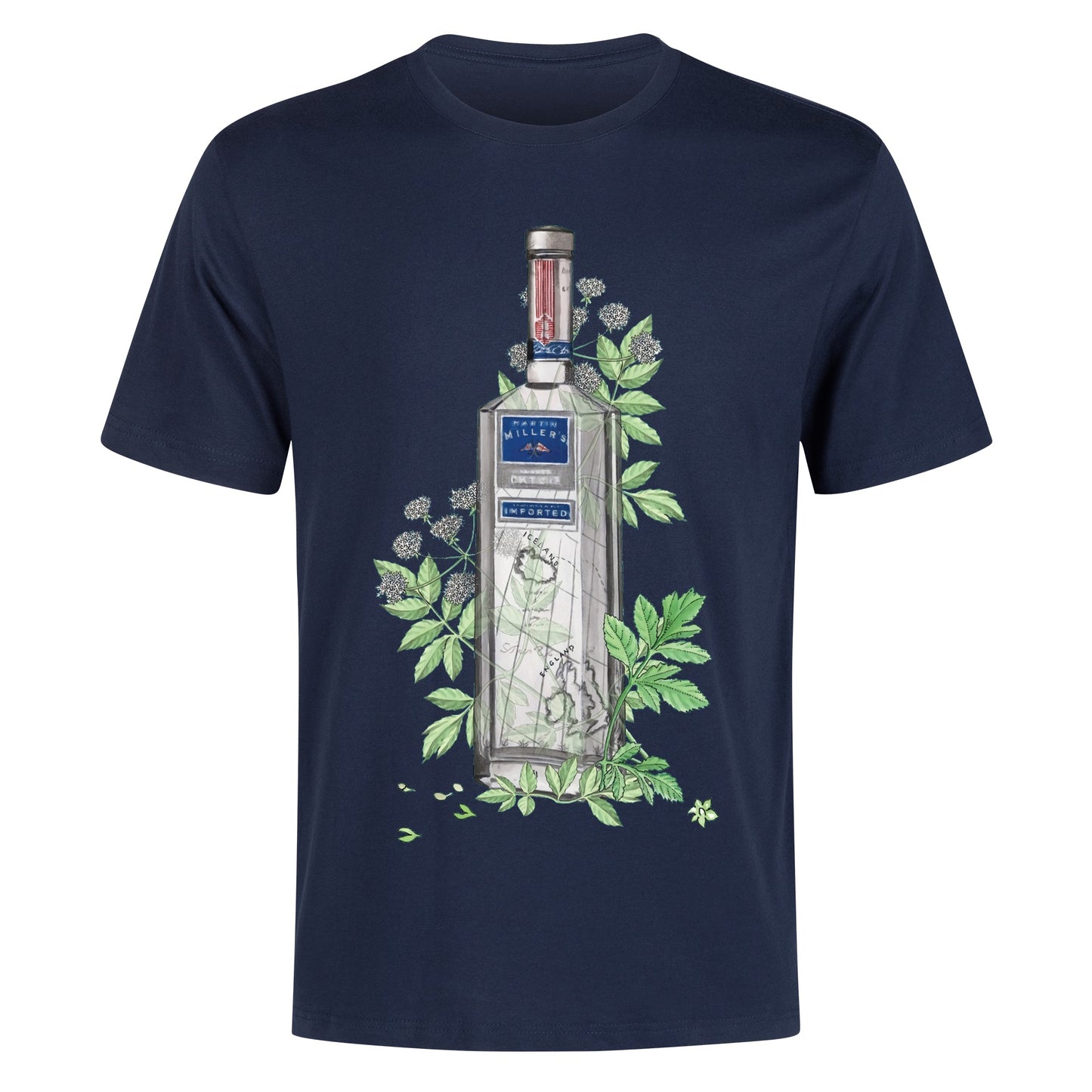 T-Shirt Gin Martin Millers floral art DrinkandArt