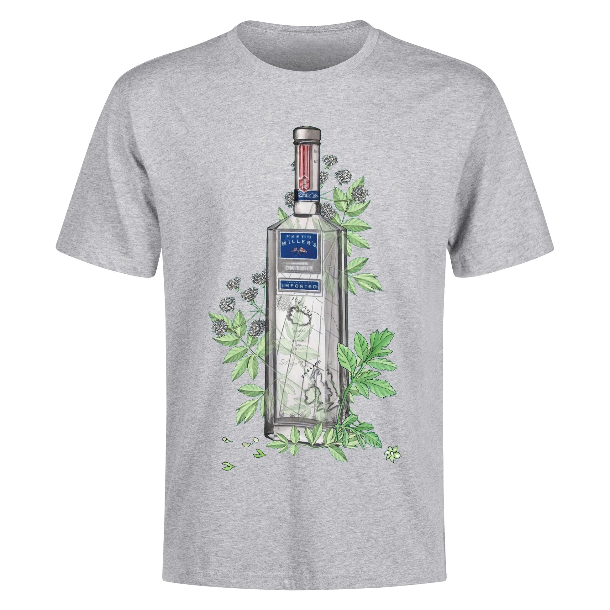 T-Shirt Gin Martin Millers floral art DrinkandArt