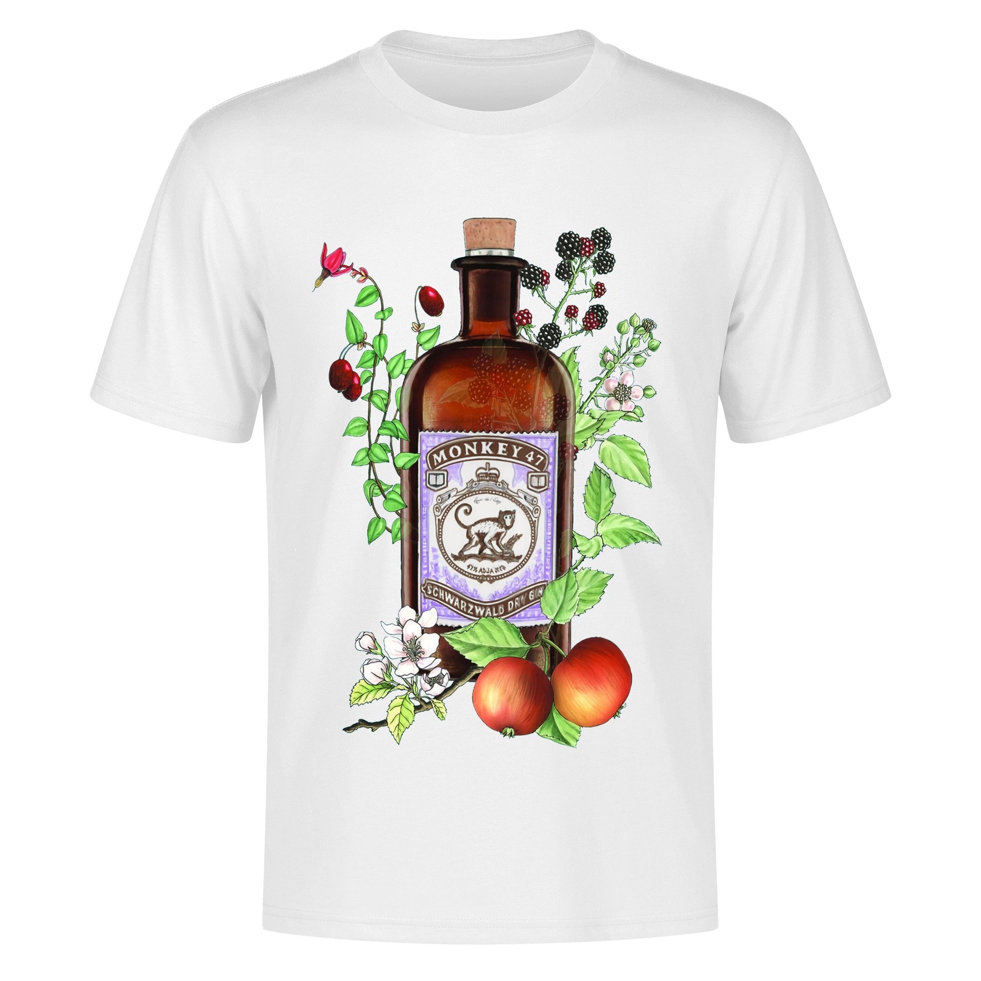 T-Shirt Gin Monkey 47 floral art DrinkandArt