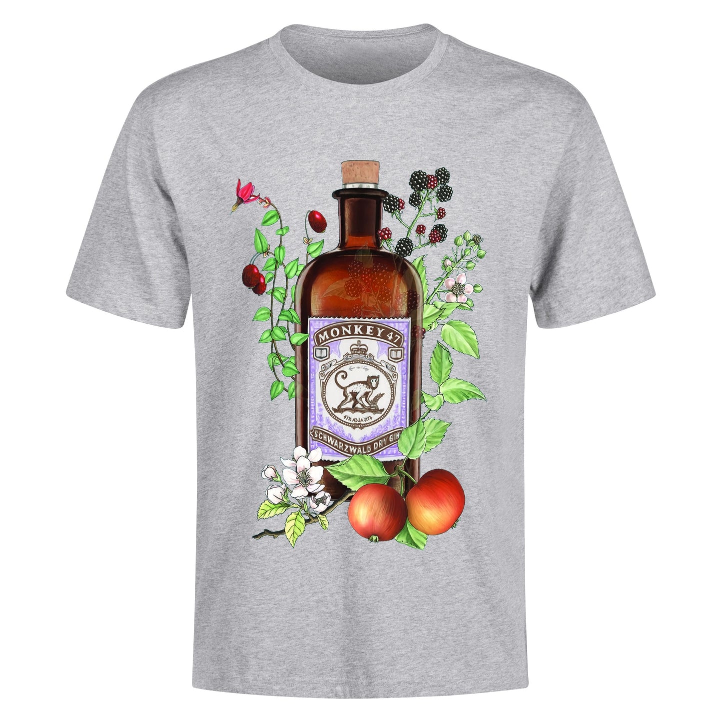 T-Shirt Gin Monkey 47 floral art DrinkandArt