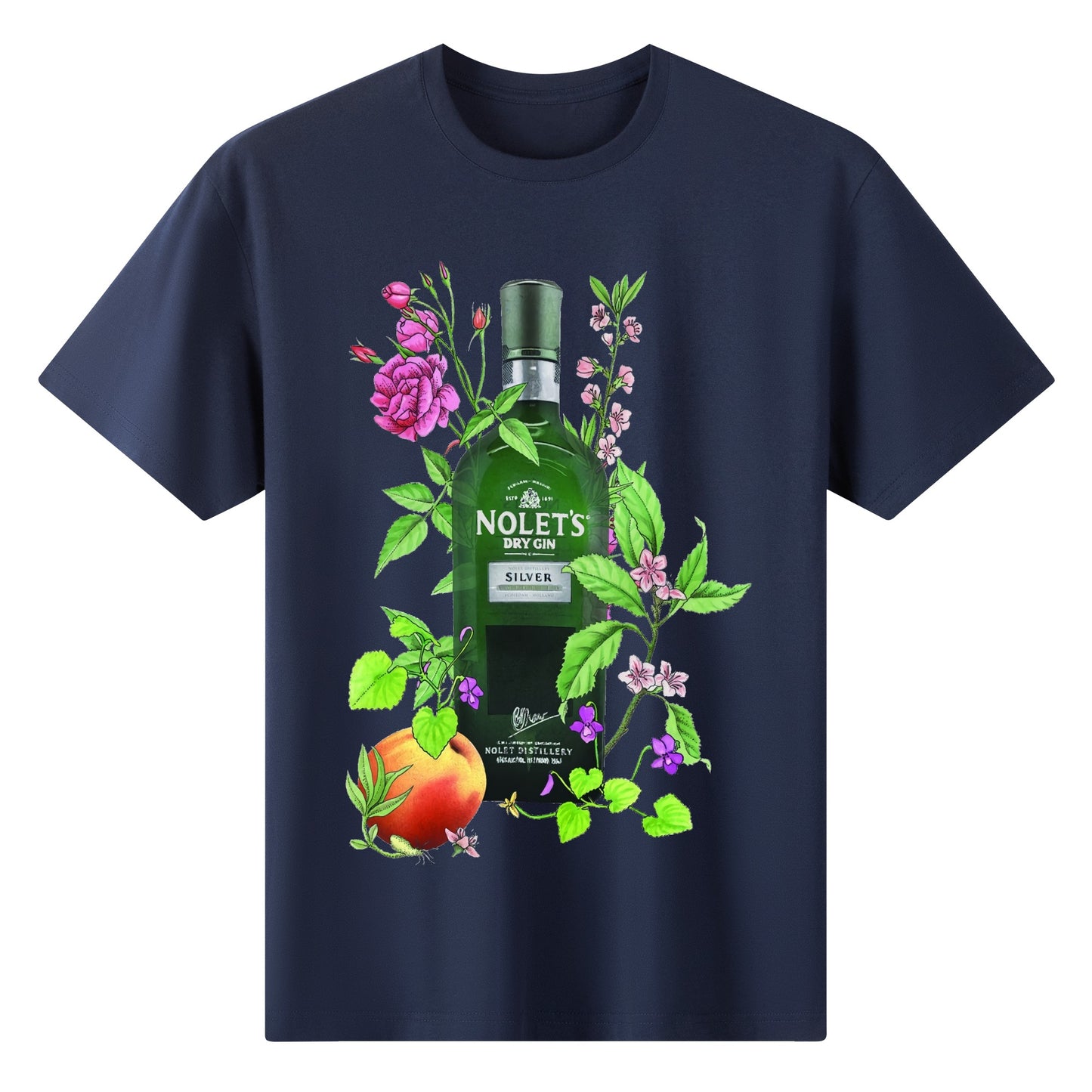 T-Shirt Gin Nolets floral art DrinkandArt