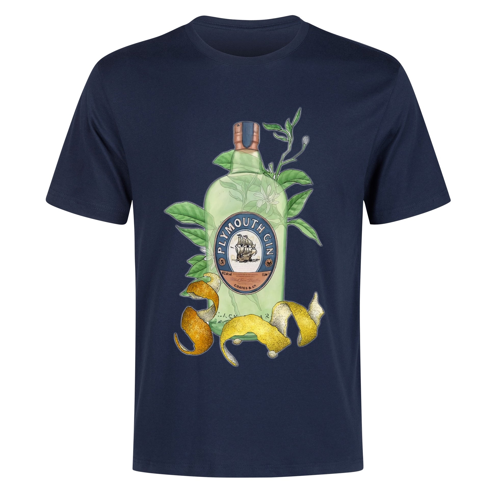 T-Shirt Gin Plymouth floral art DrinkandArt