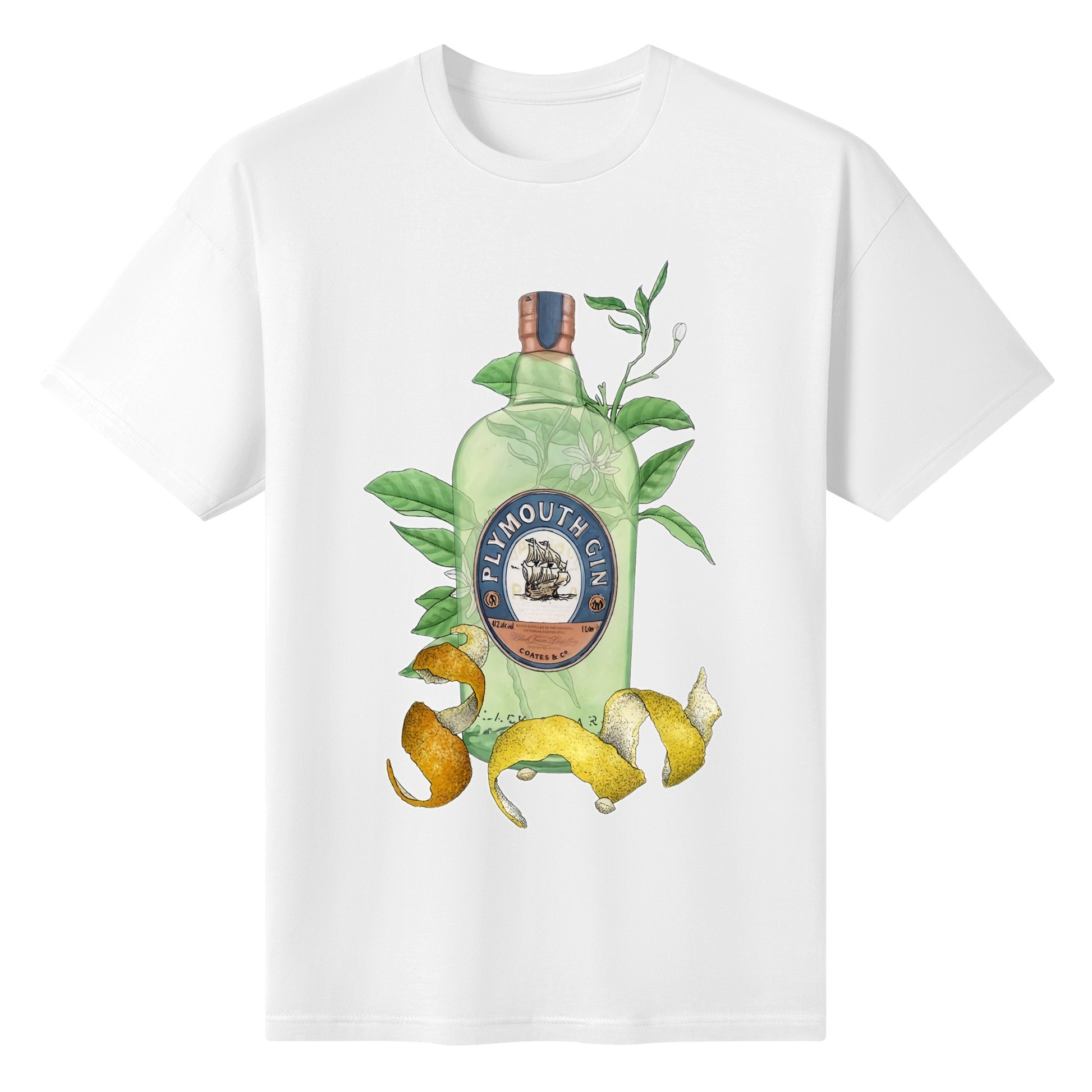 T-Shirt Gin Plymouth floral art DrinkandArt