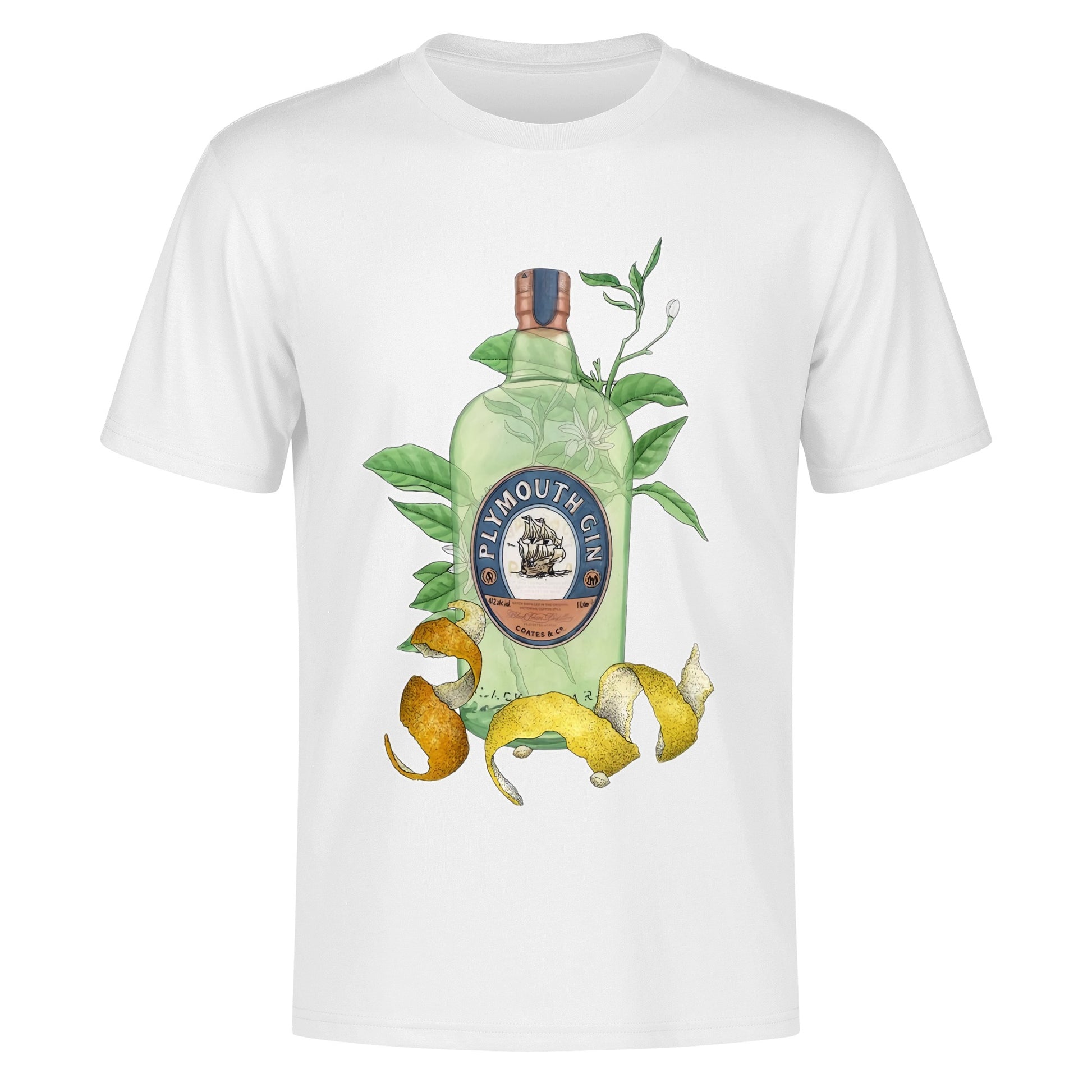 T-Shirt Gin Plymouth floral art DrinkandArt