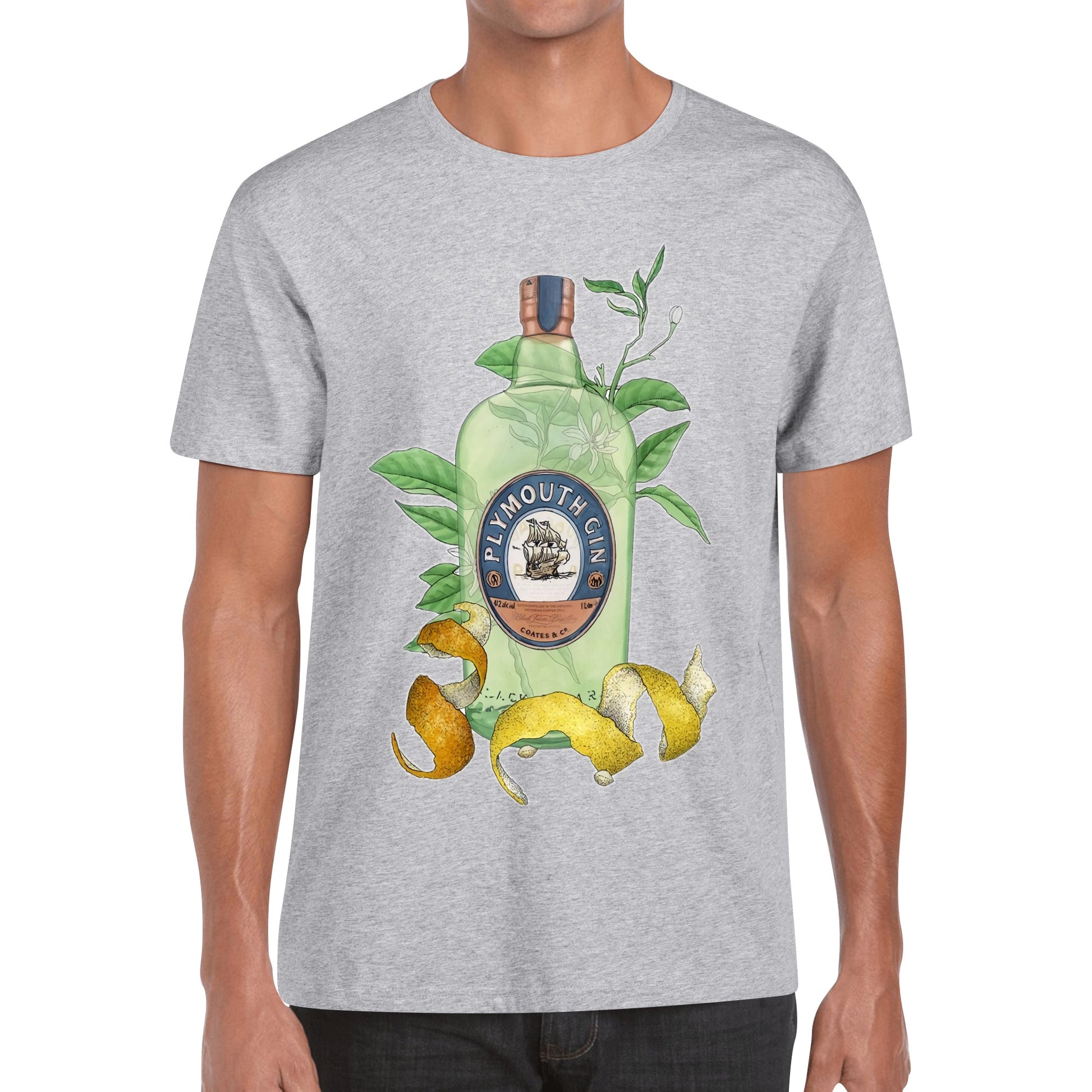 T-Shirt Gin Plymouth floral art DrinkandArt