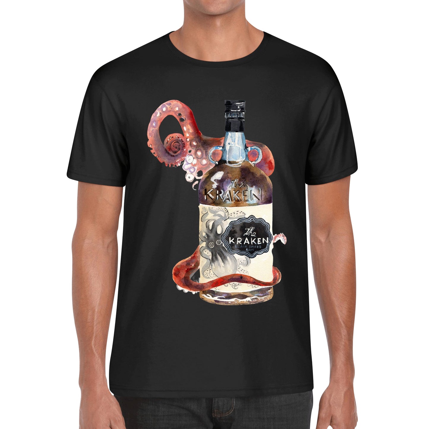 T-Shirt Kraken bottle art DrinkandArt