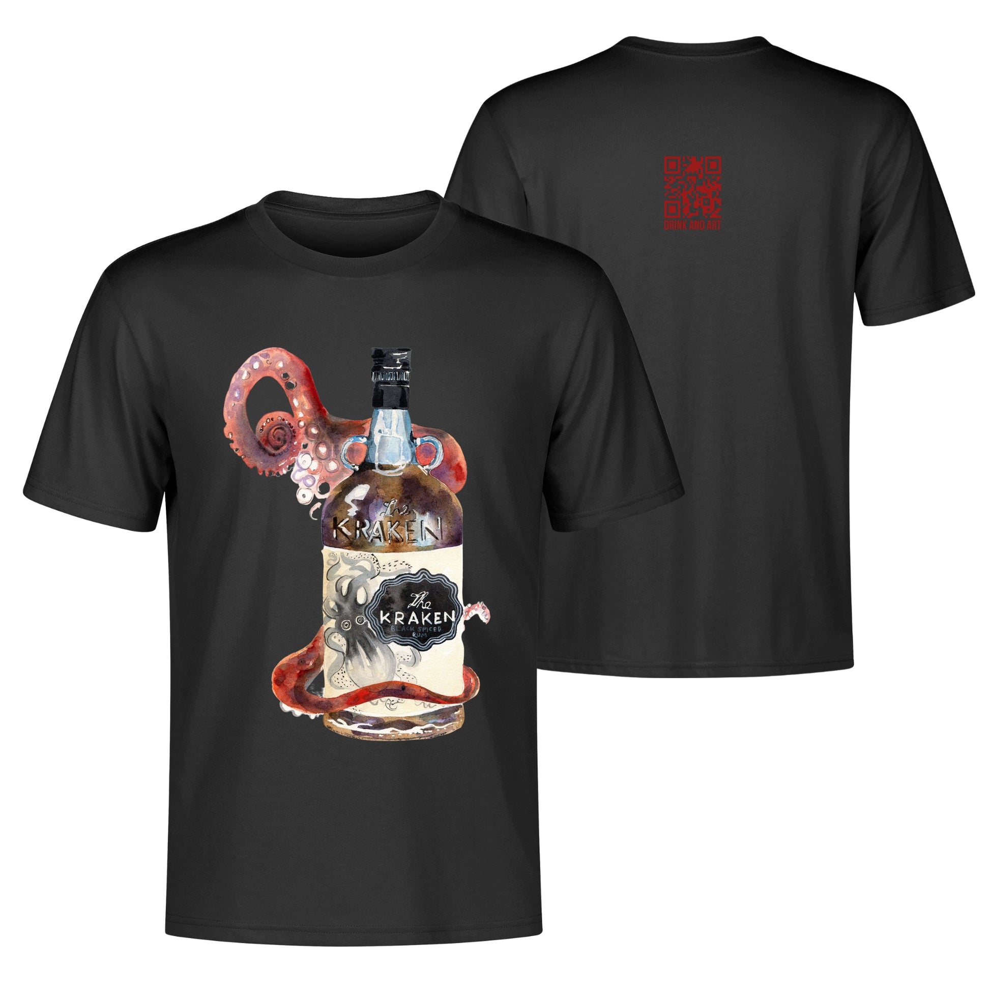 T-Shirt Kraken bottle art DrinkandArt