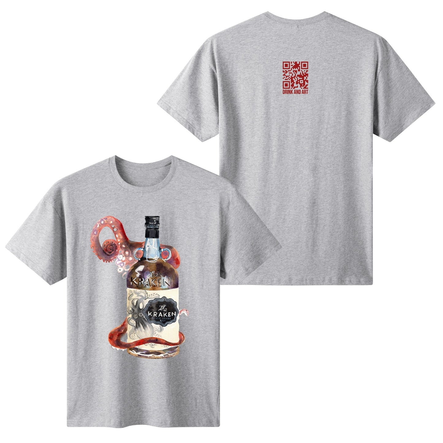 T-Shirt Kraken bottle art DrinkandArt