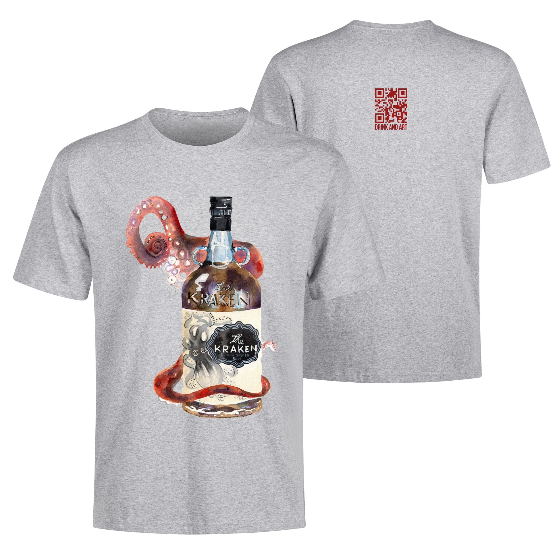 T-Shirt Kraken bottle art DrinkandArt