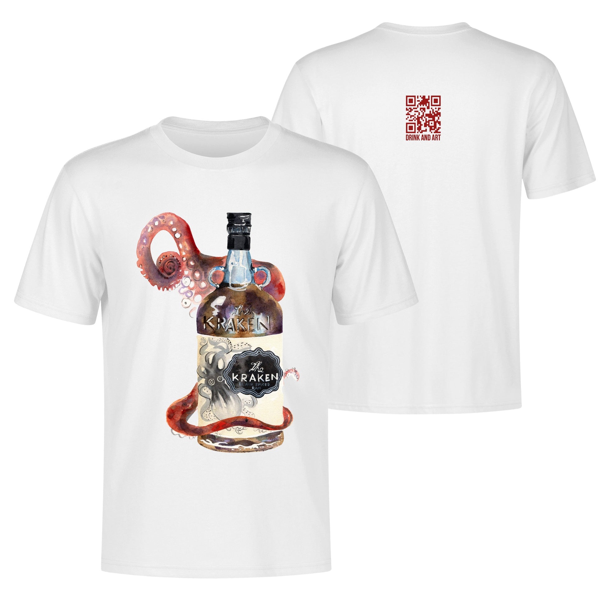 T-Shirt Kraken bottle art DrinkandArt