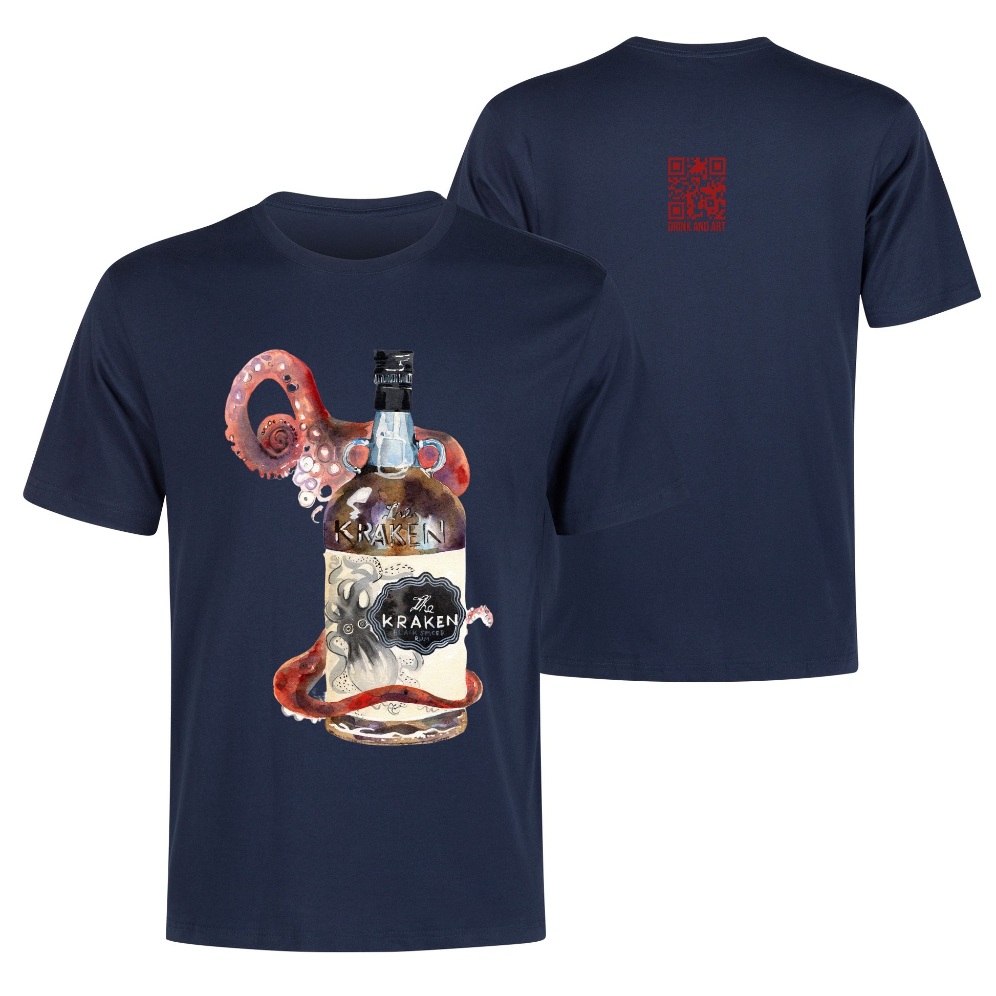 T-Shirt Kraken bottle art DrinkandArt