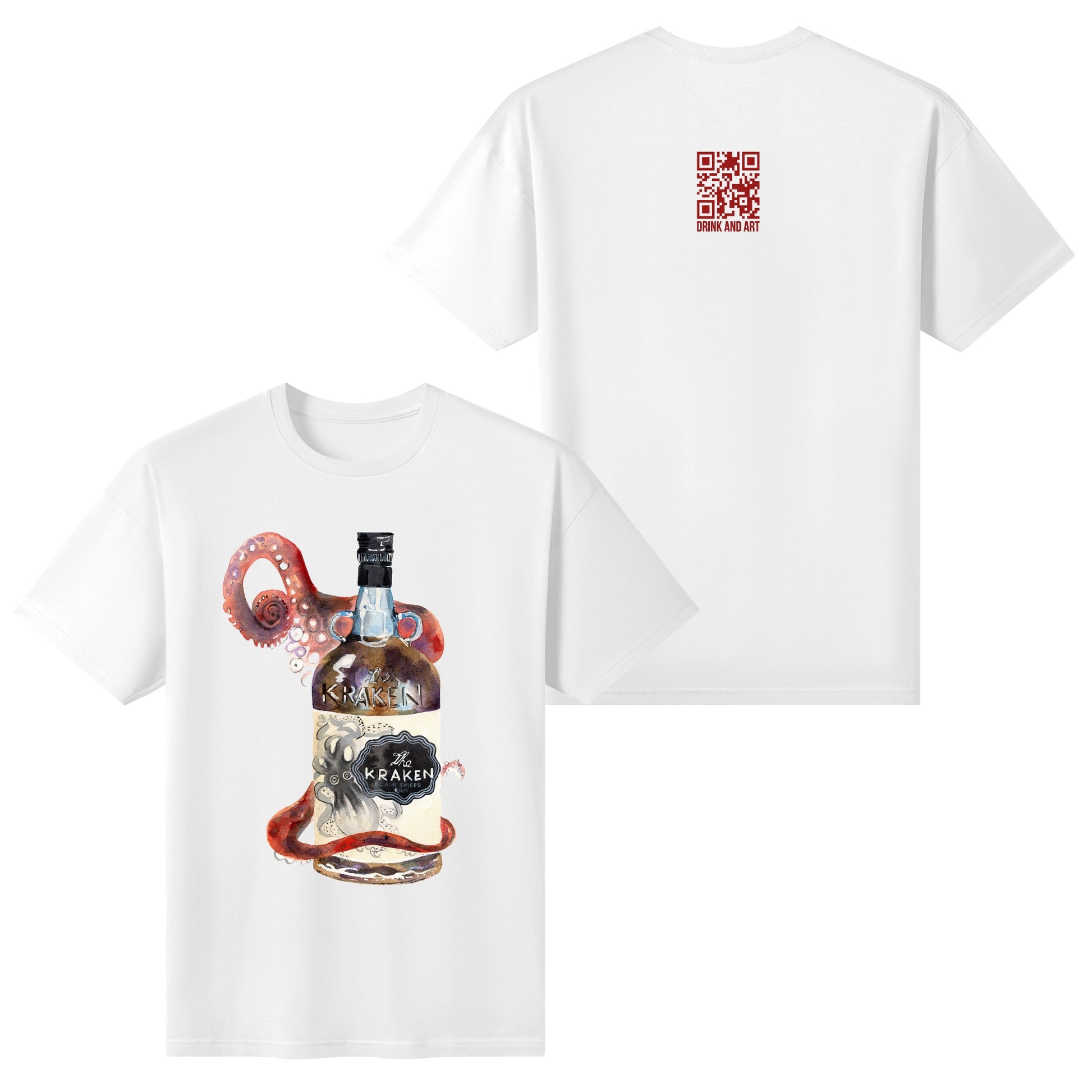 T-Shirt Kraken bottle art DrinkandArt