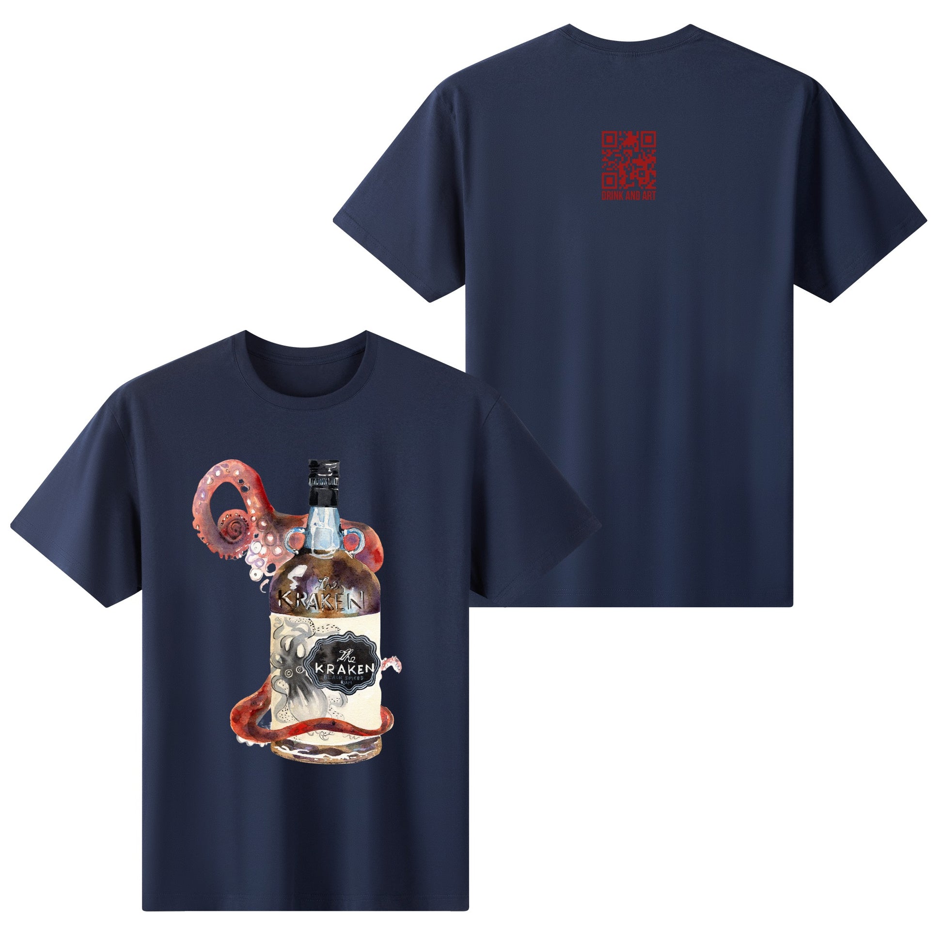 T-Shirt Kraken bottle art DrinkandArt