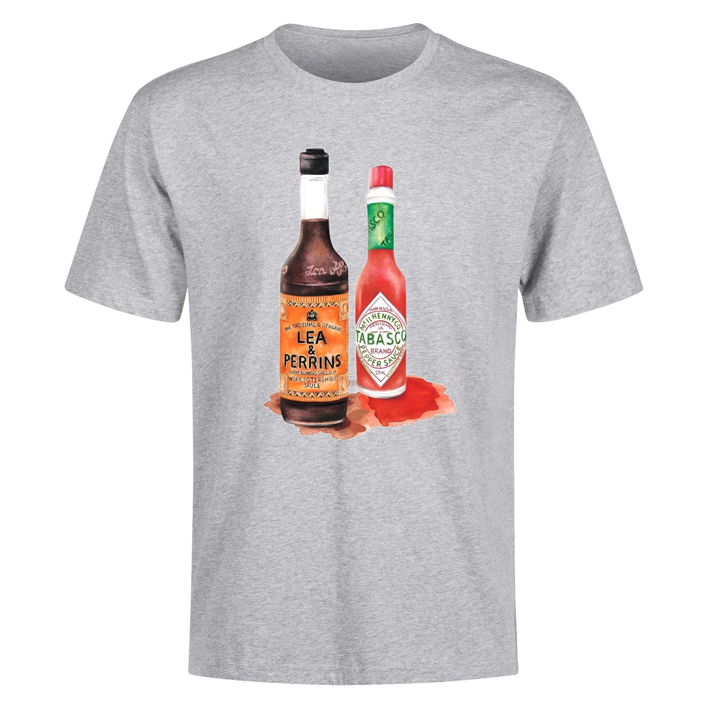 T-Shirt Lea perrins and tabasco watercolor DrinkandArt