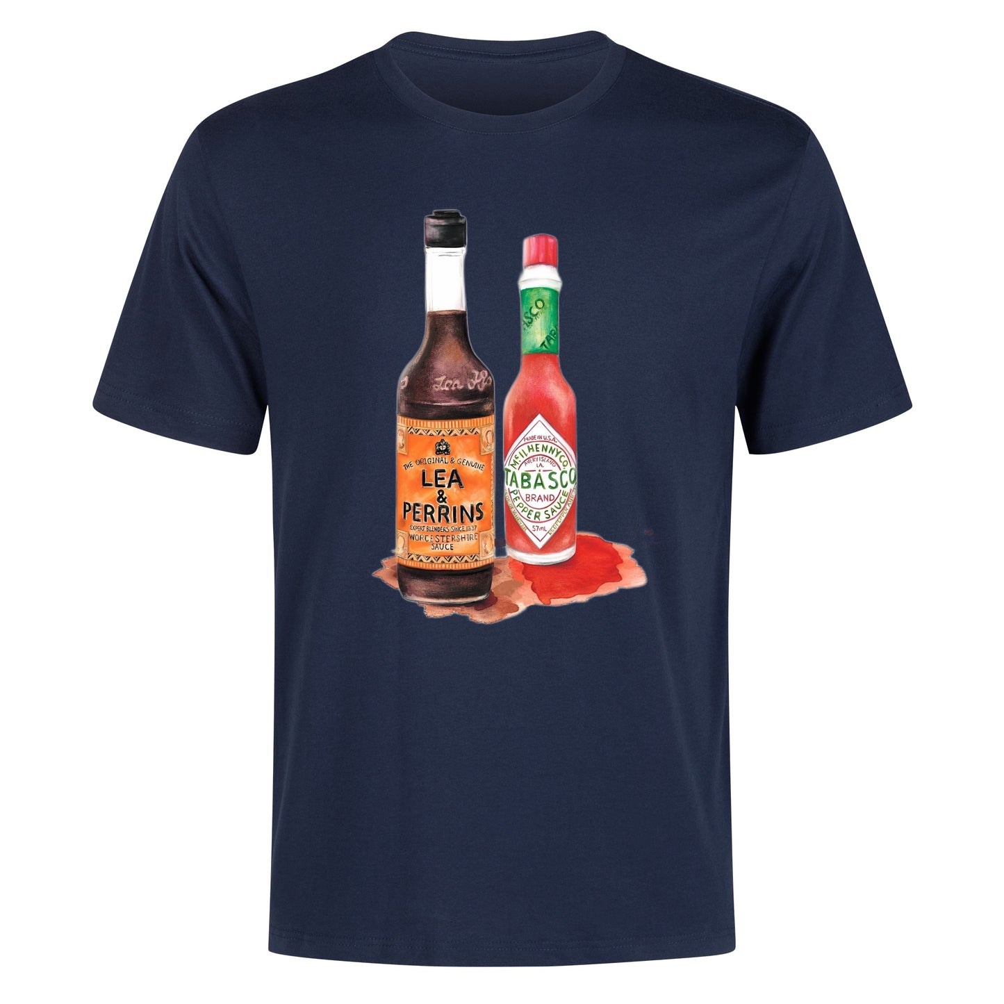 T-Shirt Lea perrins and tabasco watercolor DrinkandArt