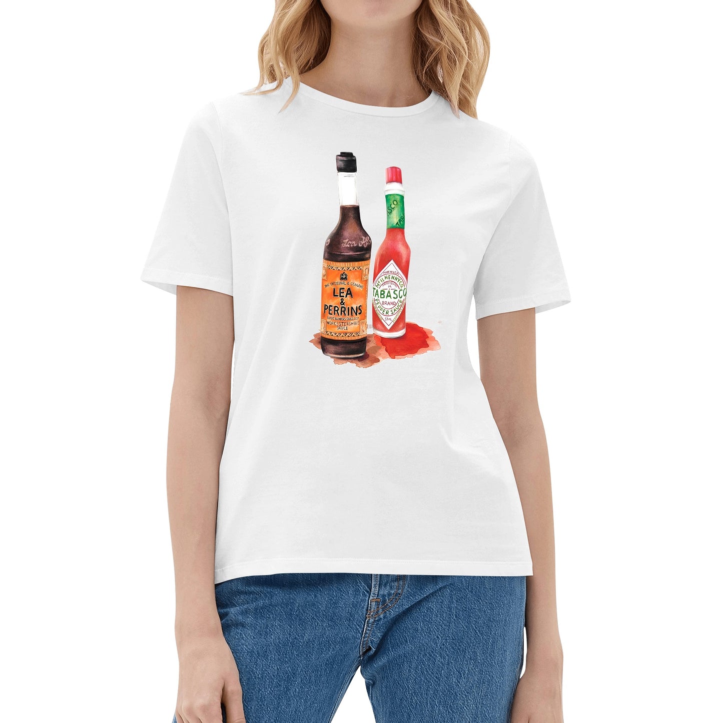 T-Shirt Lea perrins and tabasco watercolor DrinkandArt