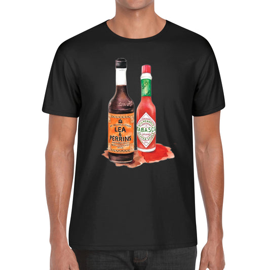 T-Shirt Lea perrins and tabasco watercolor DrinkandArt