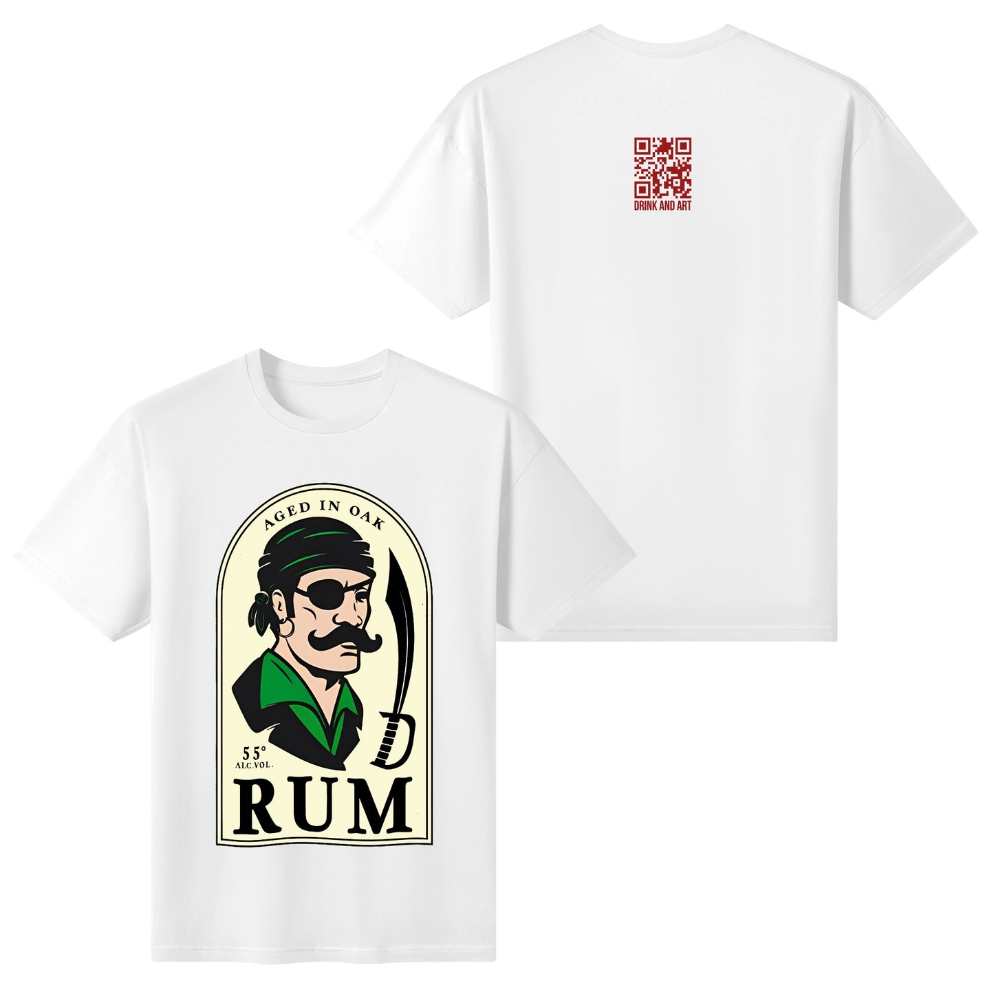 T-Shirt Rum Pirate logo DrinkandArt