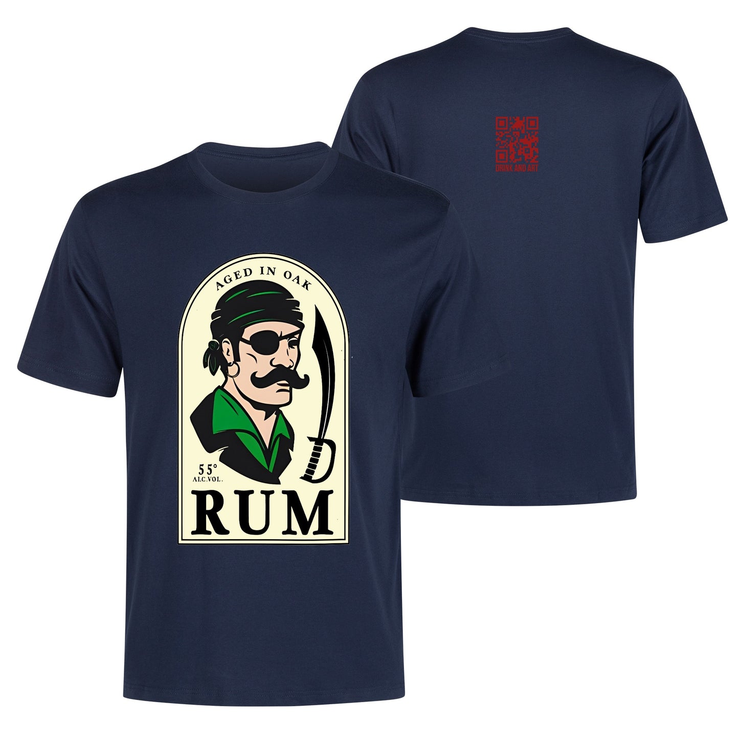 T-Shirt Rum Pirate logo DrinkandArt