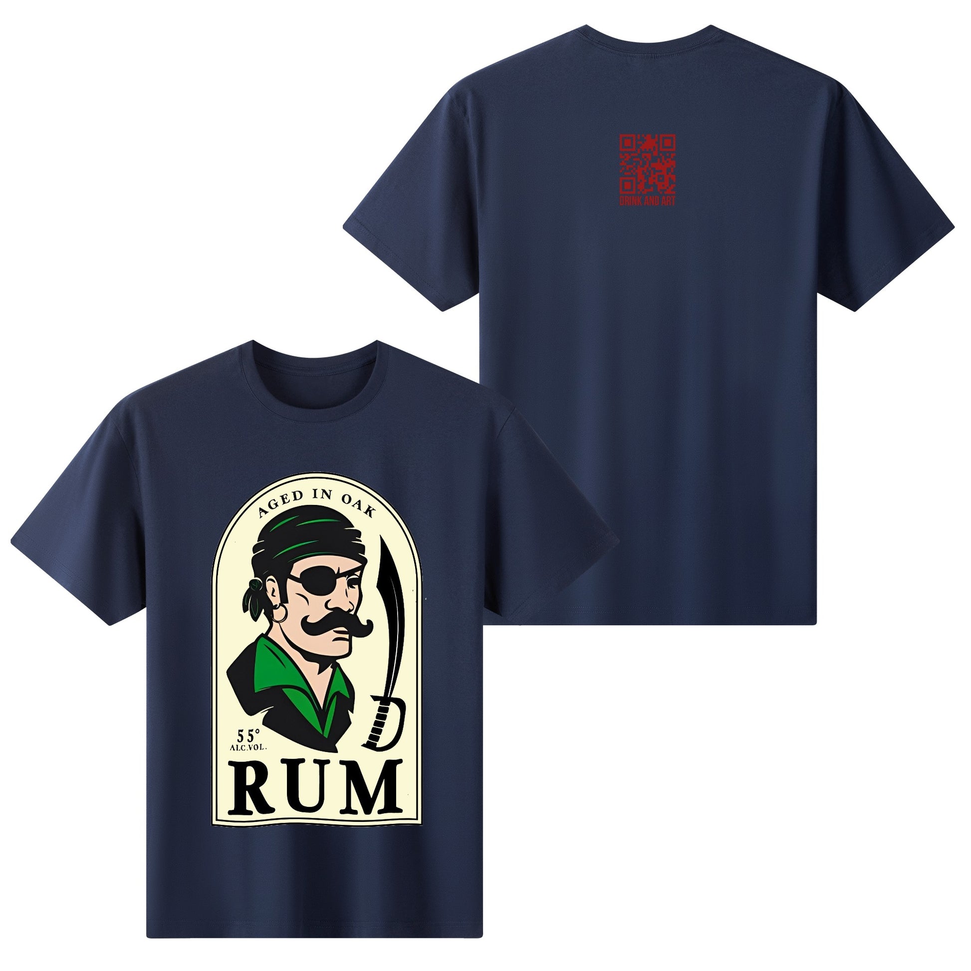 T-Shirt Rum Pirate logo DrinkandArt