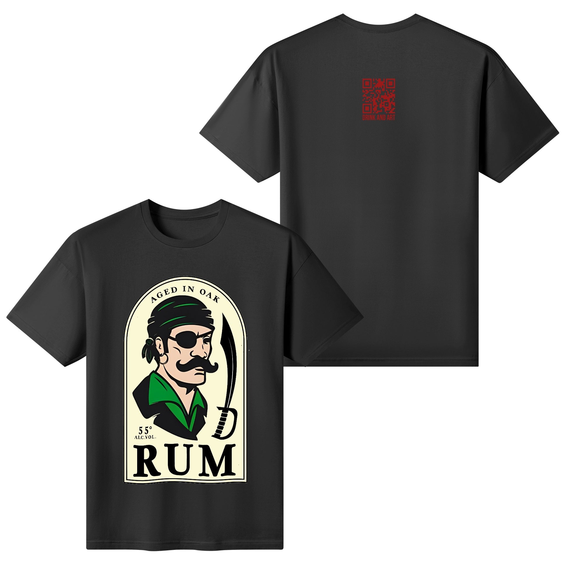 T-Shirt Rum Pirate logo DrinkandArt