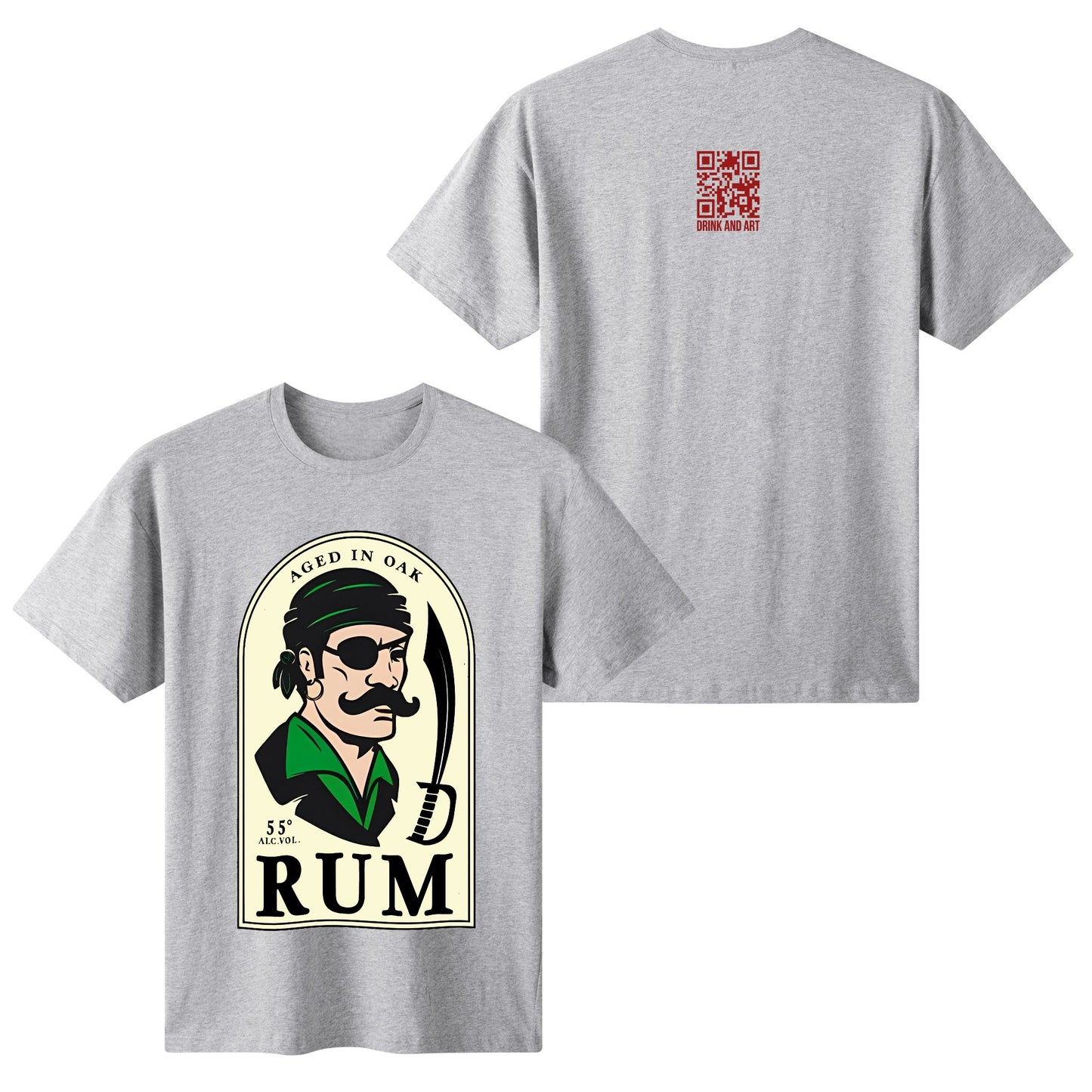 T-Shirt Rum Pirate logo DrinkandArt