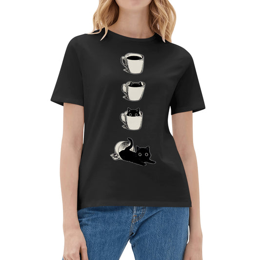 T-Shirt cat inside the cup DrinkandArt