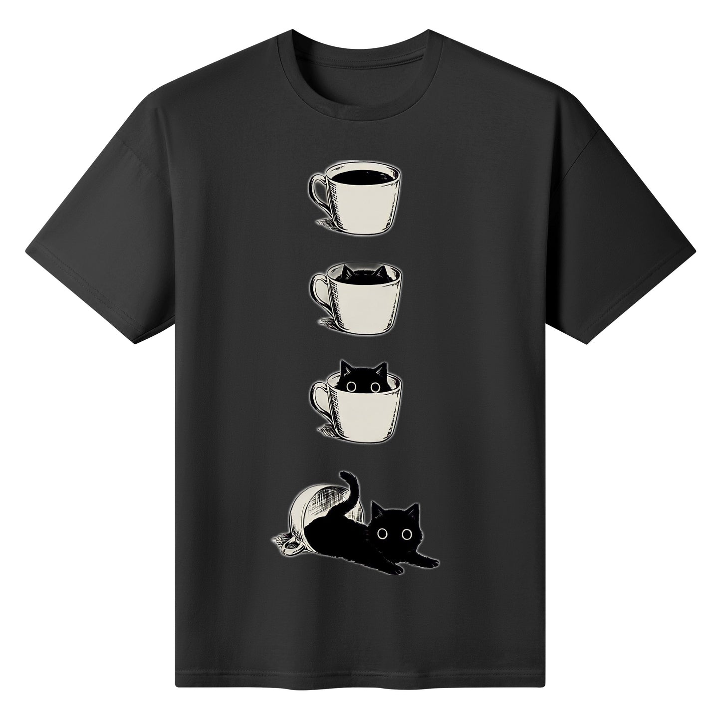 T-Shirt cat inside the cup DrinkandArt