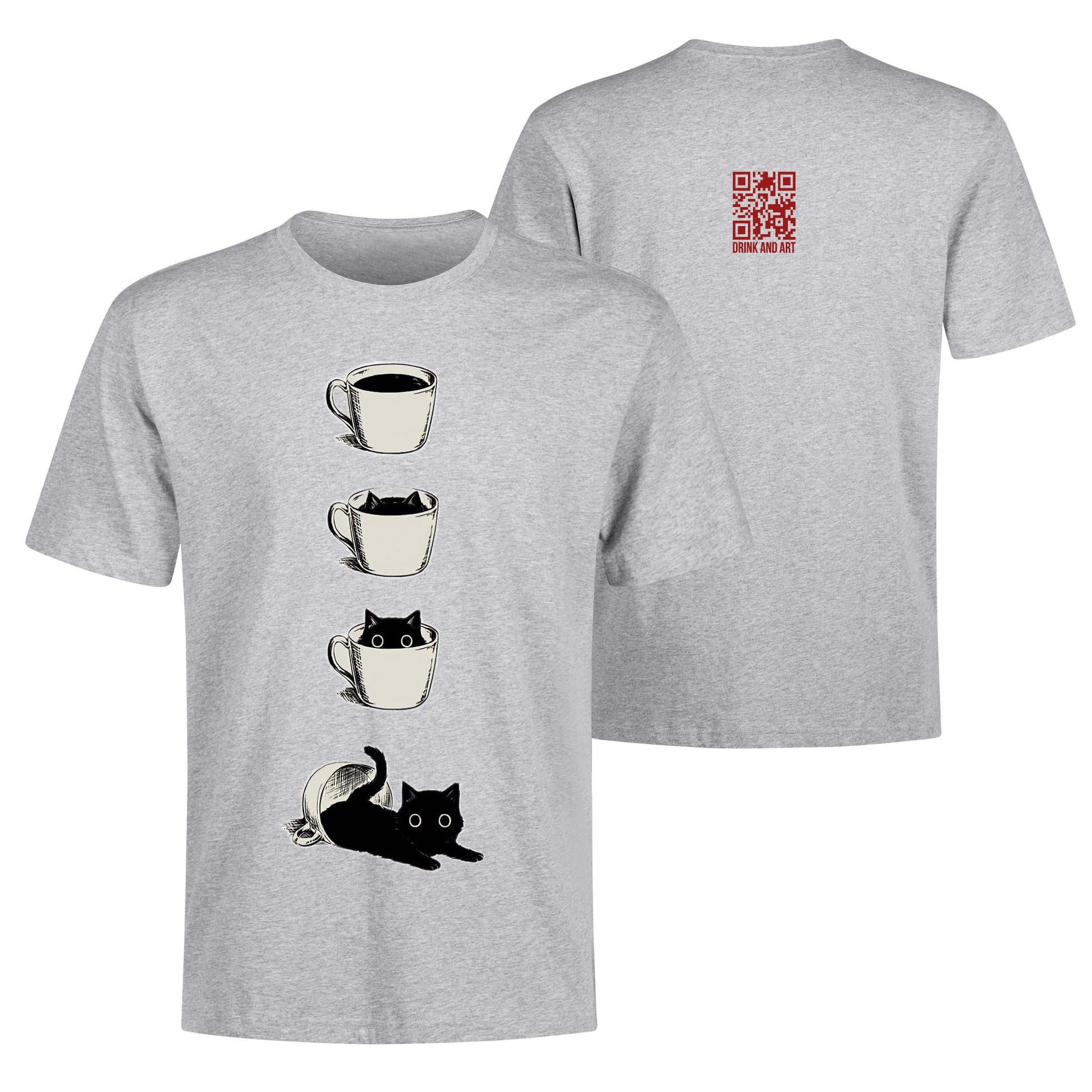 T-Shirt cat inside the cup DrinkandArt