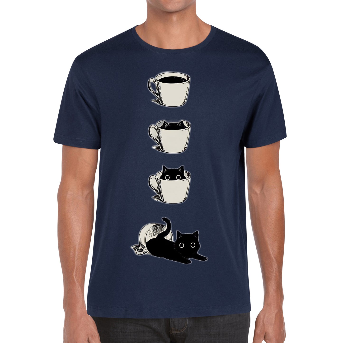 T-Shirt cat inside the cup DrinkandArt