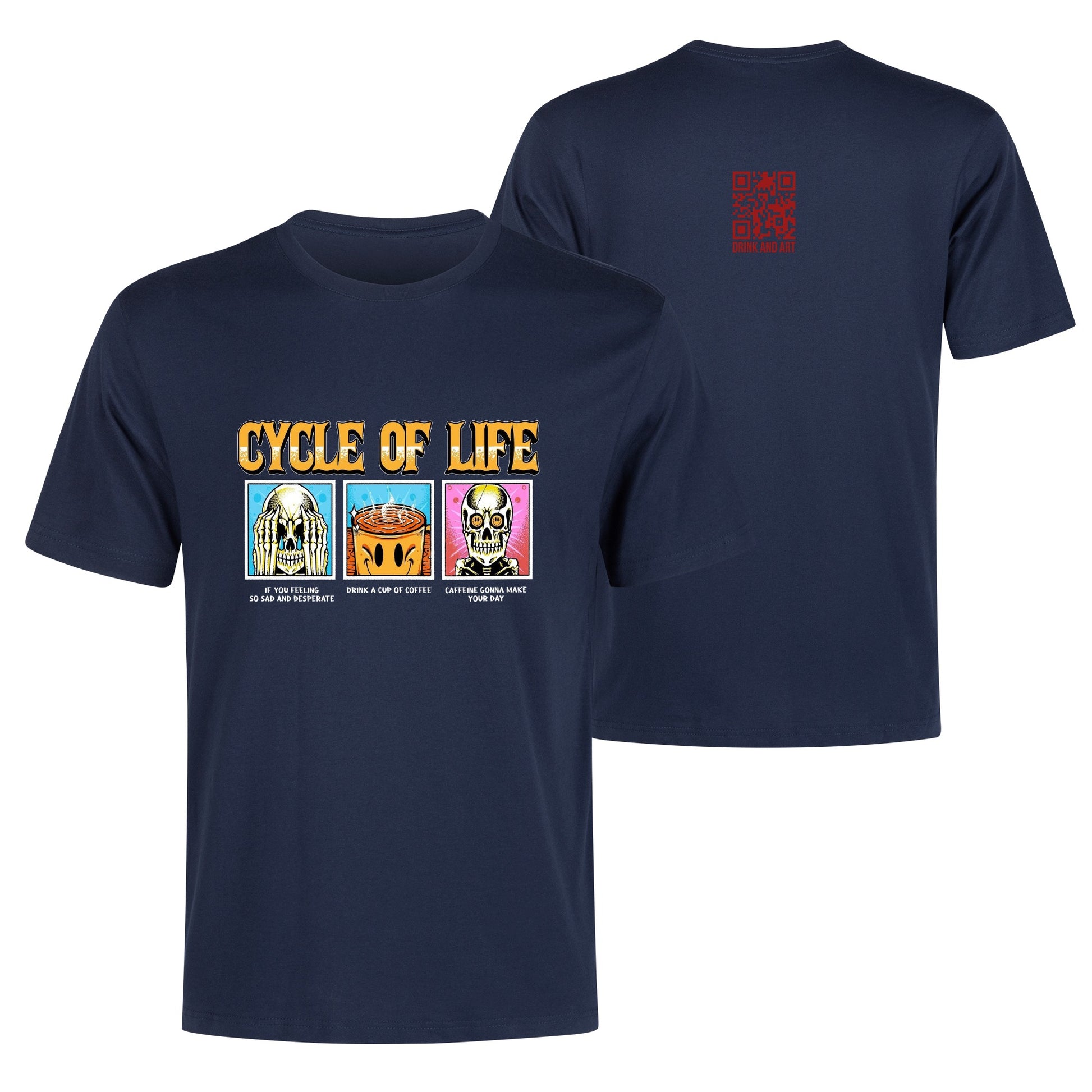 T-Shirt cycle of life coffe illustration DrinkandArt