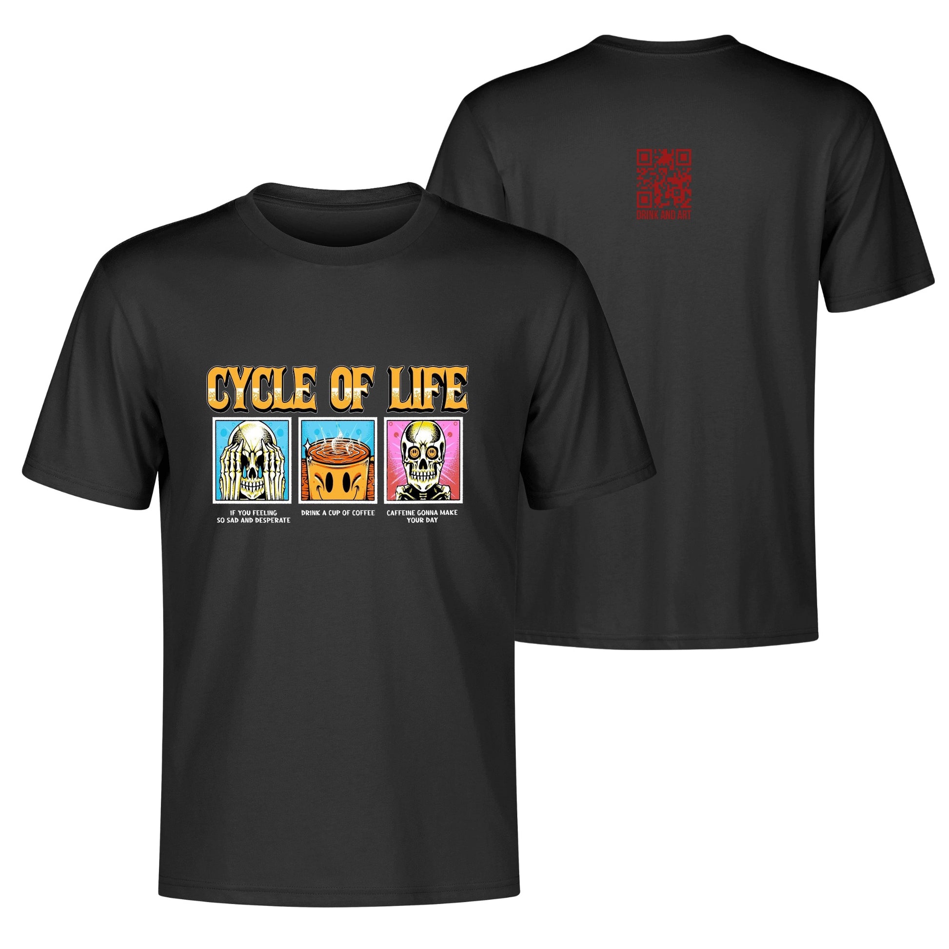 T-Shirt cycle of life coffe illustration DrinkandArt