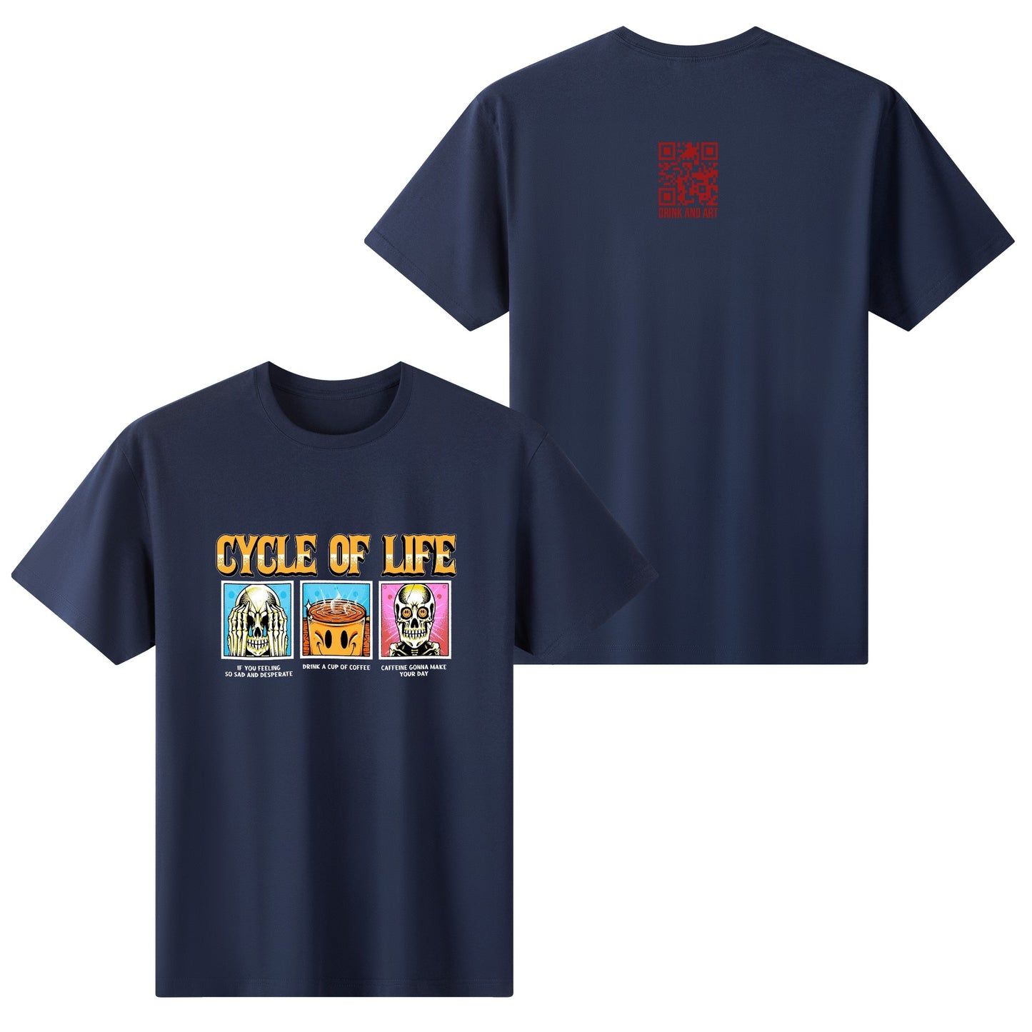 T-Shirt cycle of life coffe illustration DrinkandArt