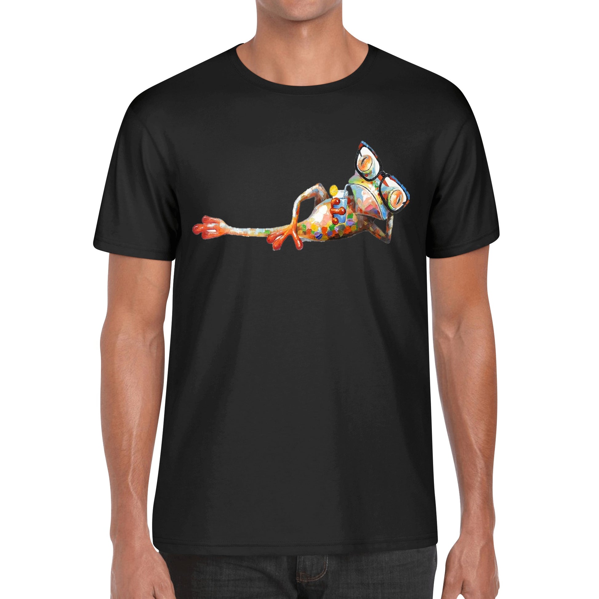 T-Shirt frog drinking cocktail DrinkandArt