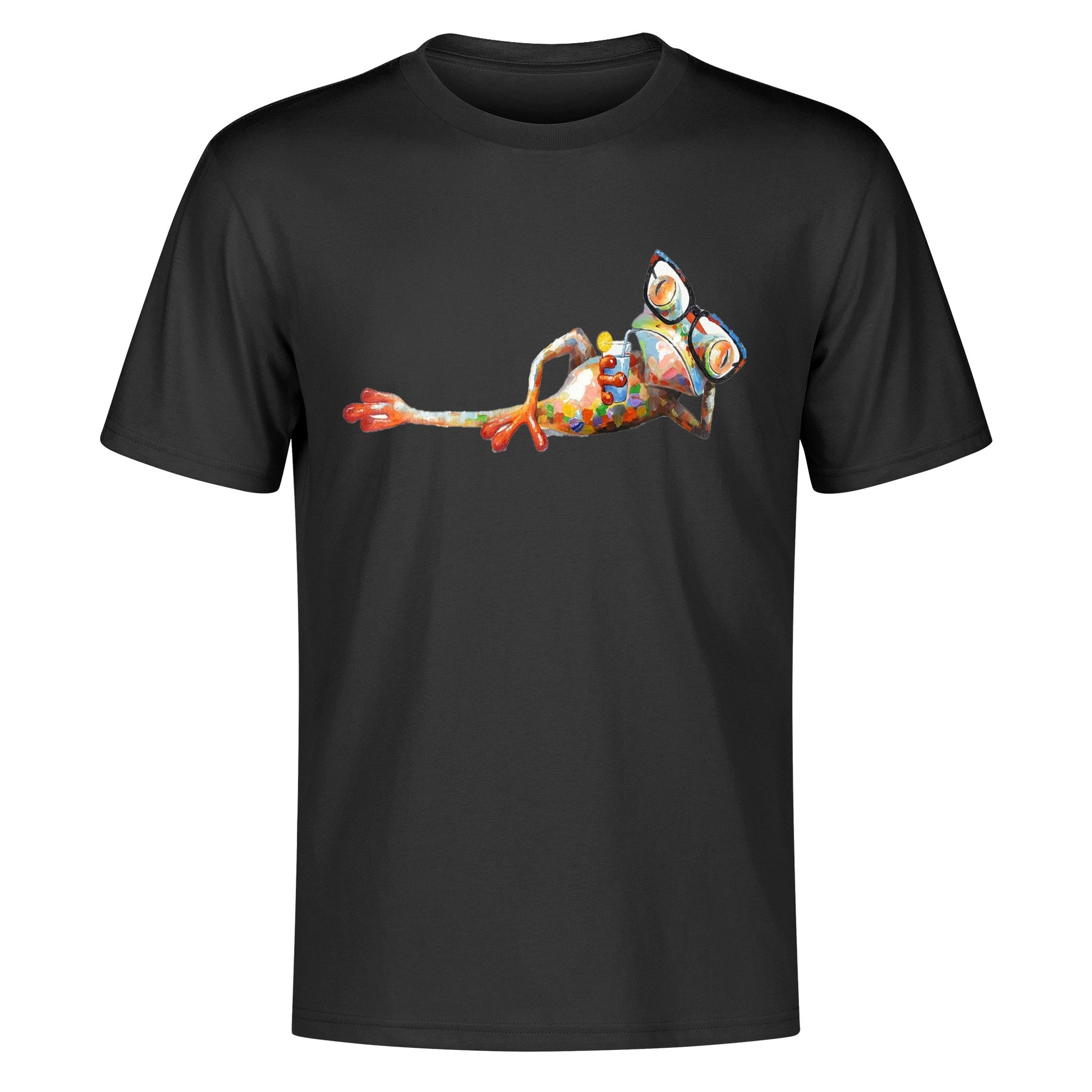 T-Shirt frog drinking cocktail DrinkandArt