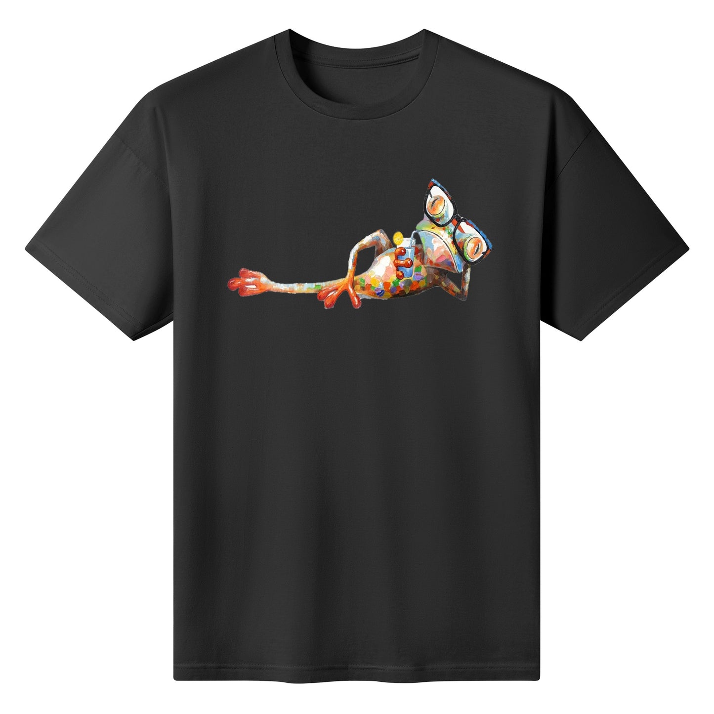 T-Shirt frog drinking cocktail DrinkandArt