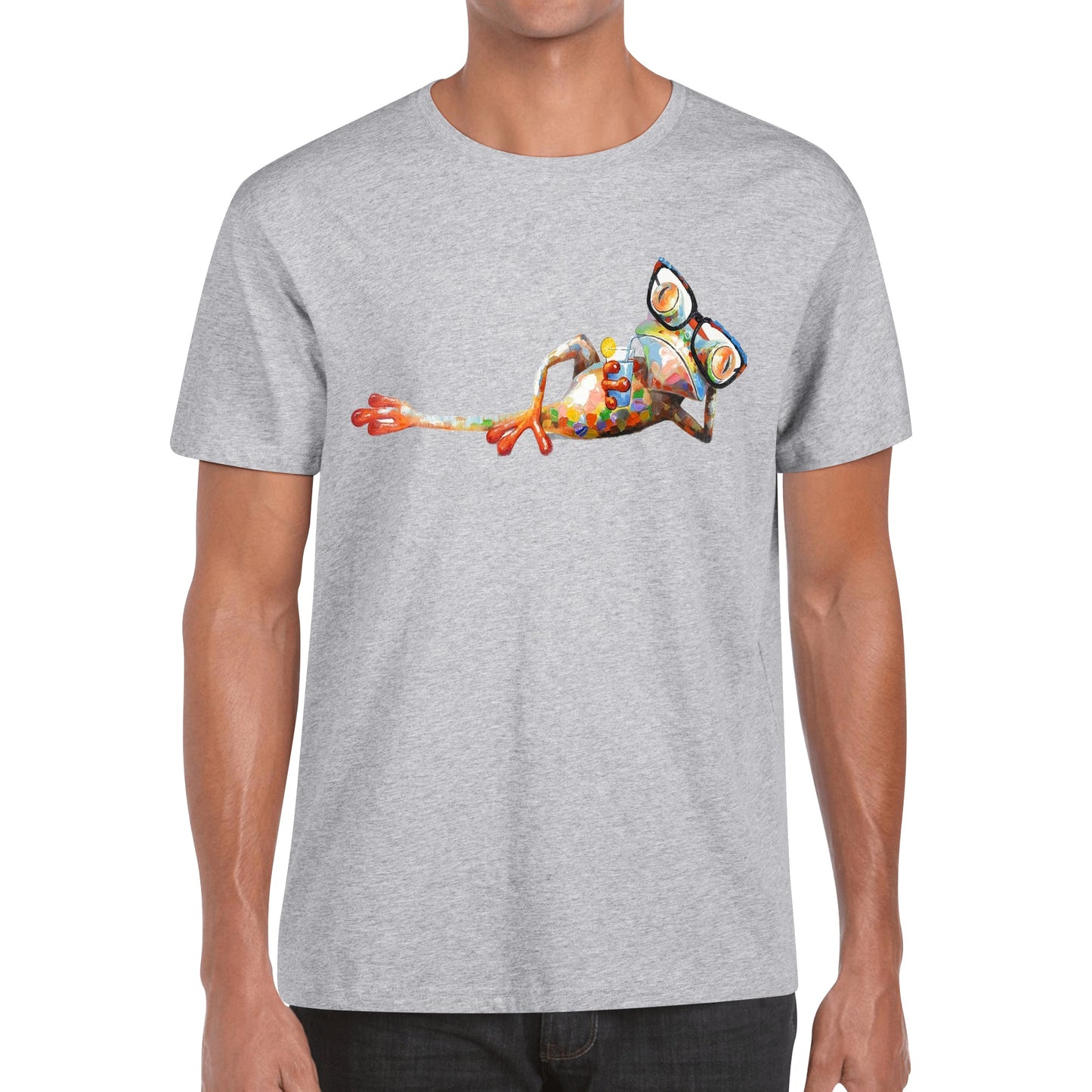 T-Shirt frog drinking cocktail DrinkandArt