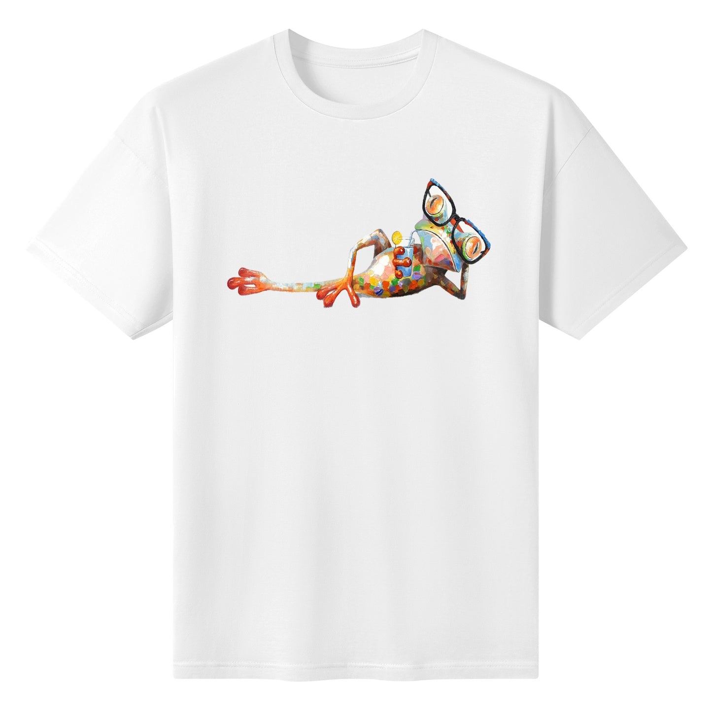 T-Shirt frog drinking cocktail DrinkandArt