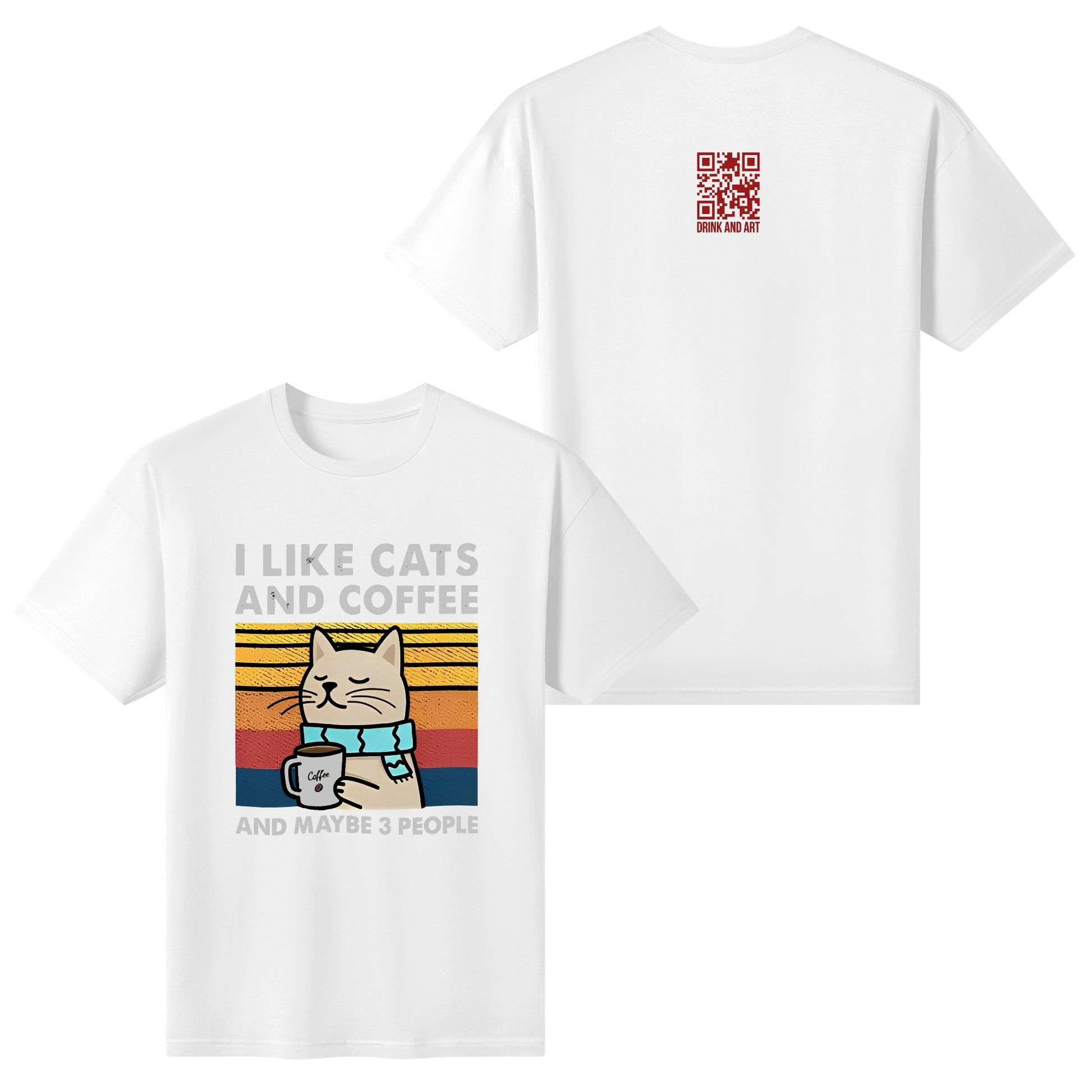 T-Shirt i like cats and coffee DrinkandArt