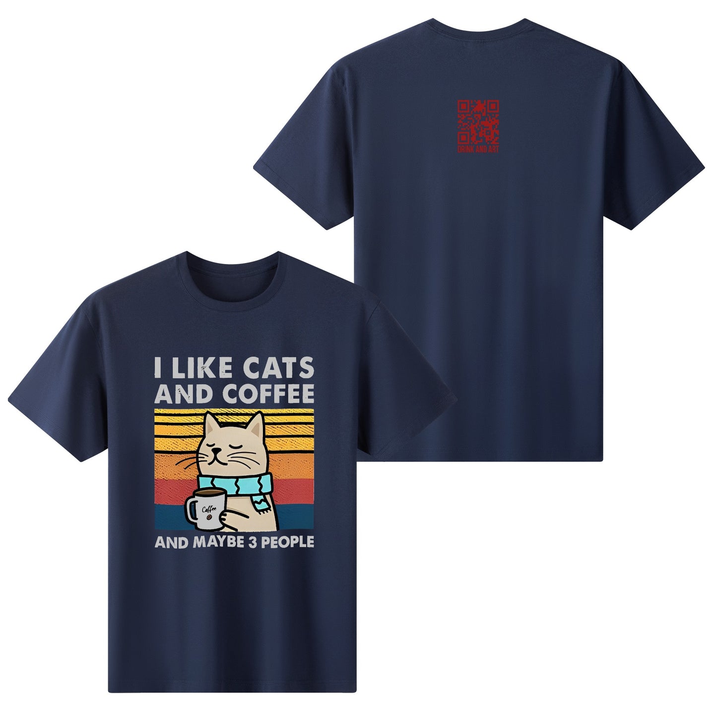 T-Shirt i like cats and coffee DrinkandArt